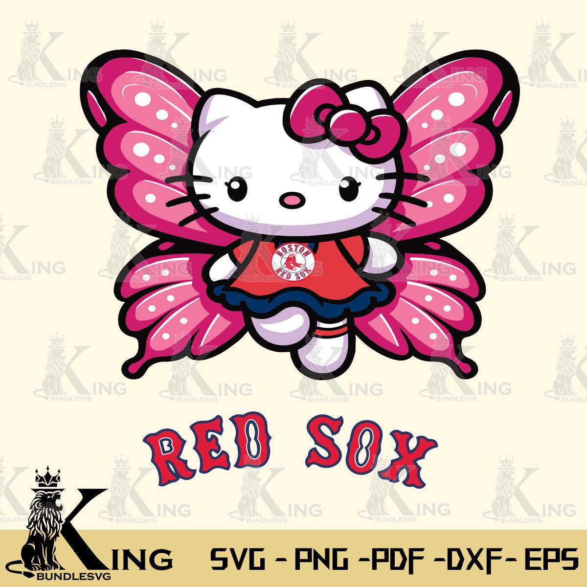 Boston Red Sox Hello Kitty Dreamscape Svg Eps Dxf Png File, Digital Download