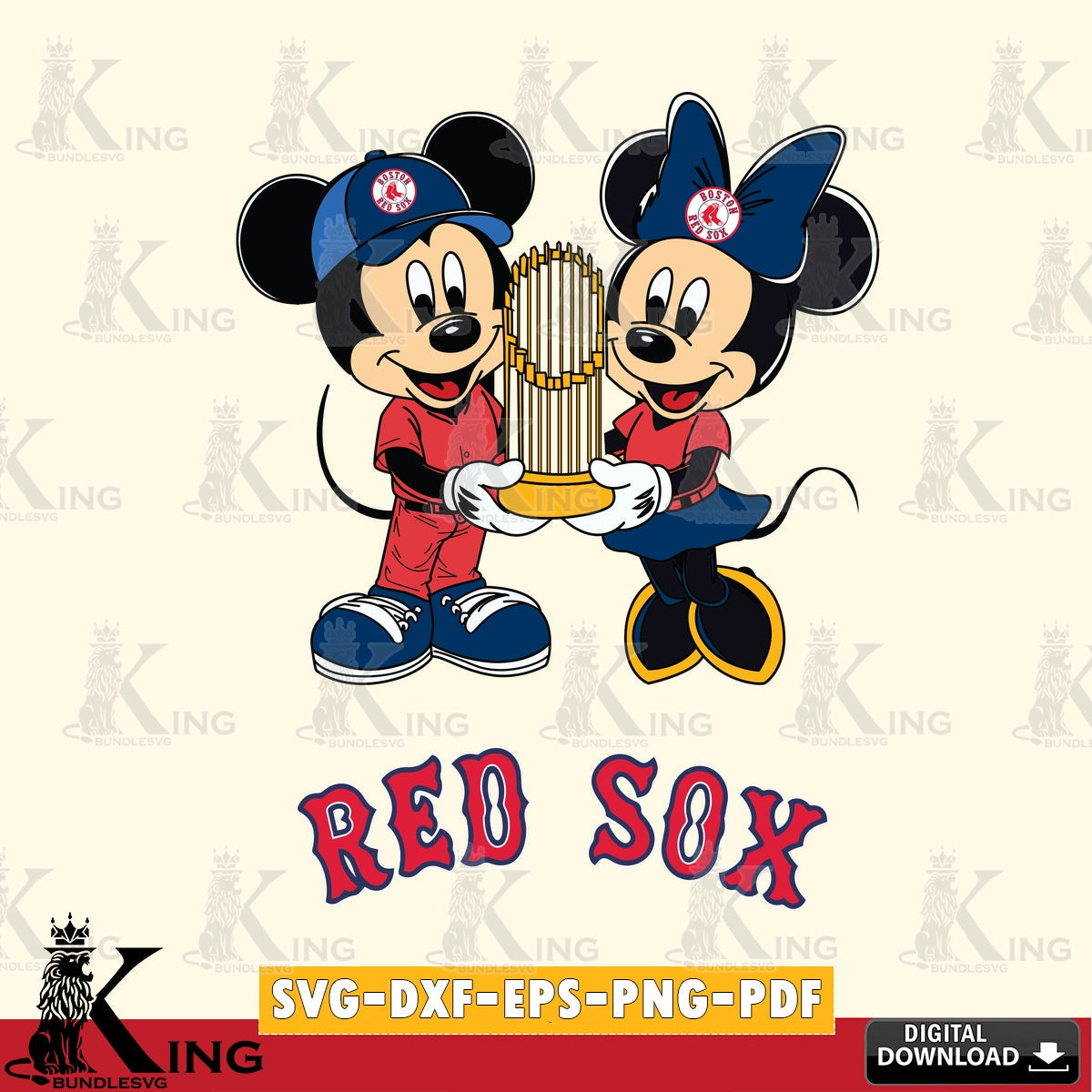 Boston Red Sox Mickey Minnie Mouse Champions SVG file , For Cricut, File cut , Digital Download , PDF File, Cut Files