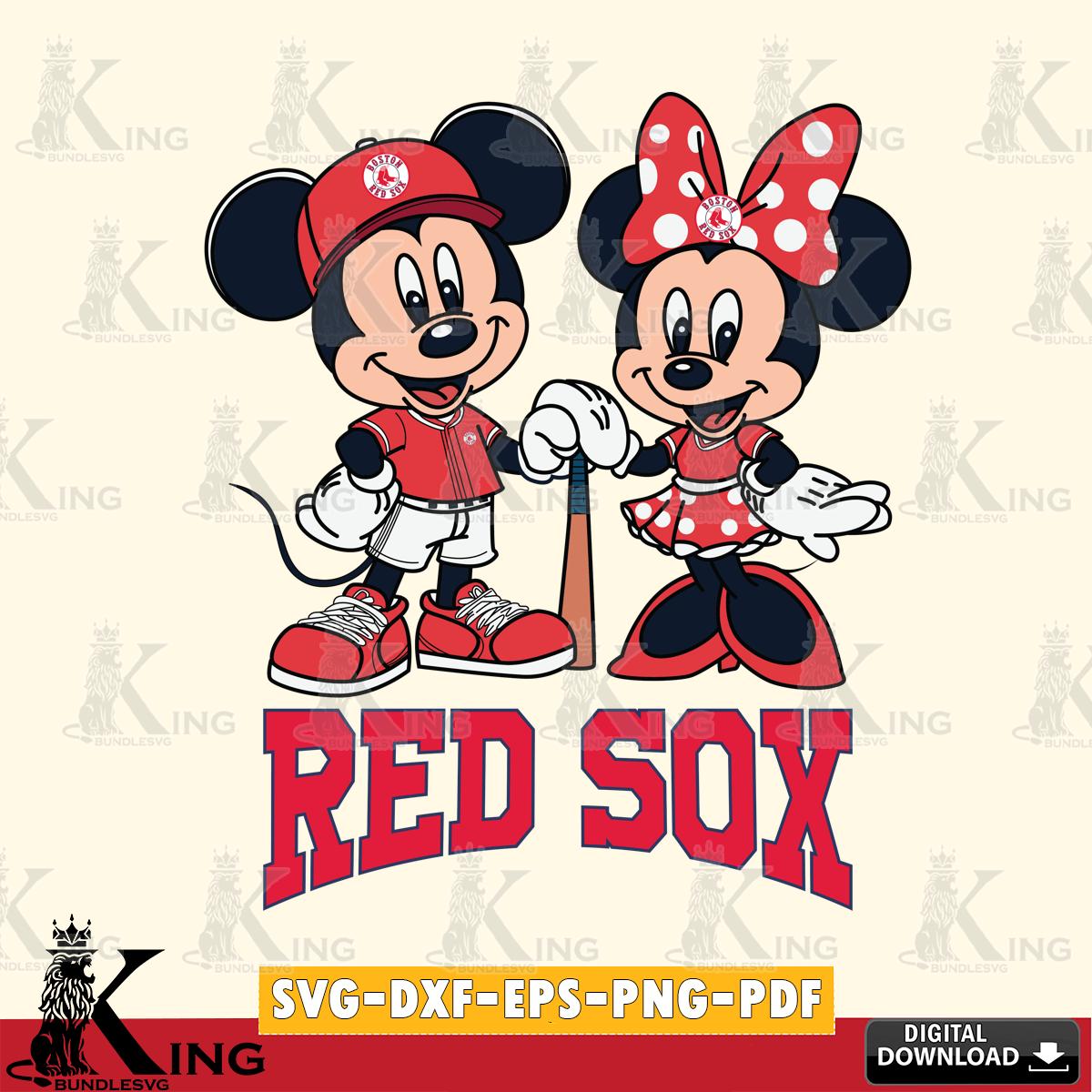 Boston Red Sox Mickey Minnie Mouse Sport SVG File, MLB for Cricut, Silhouette, Digital Download , file cut