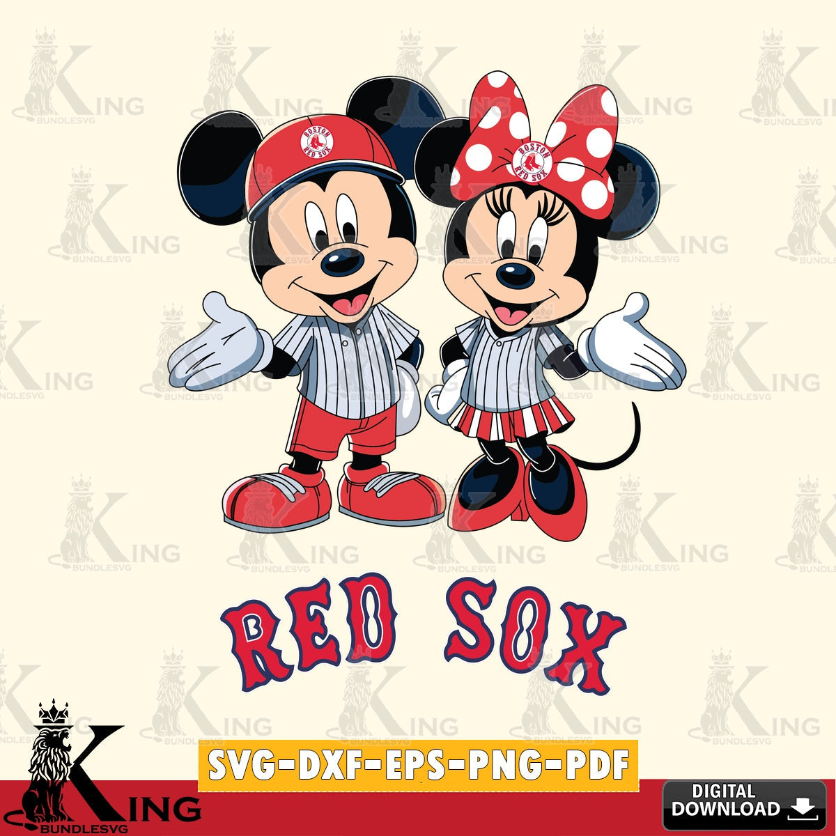 Boston Red Sox Mickey Minnie couple SVG file , For Cricut, File cut , Digital Download , PDF File, Cut Files