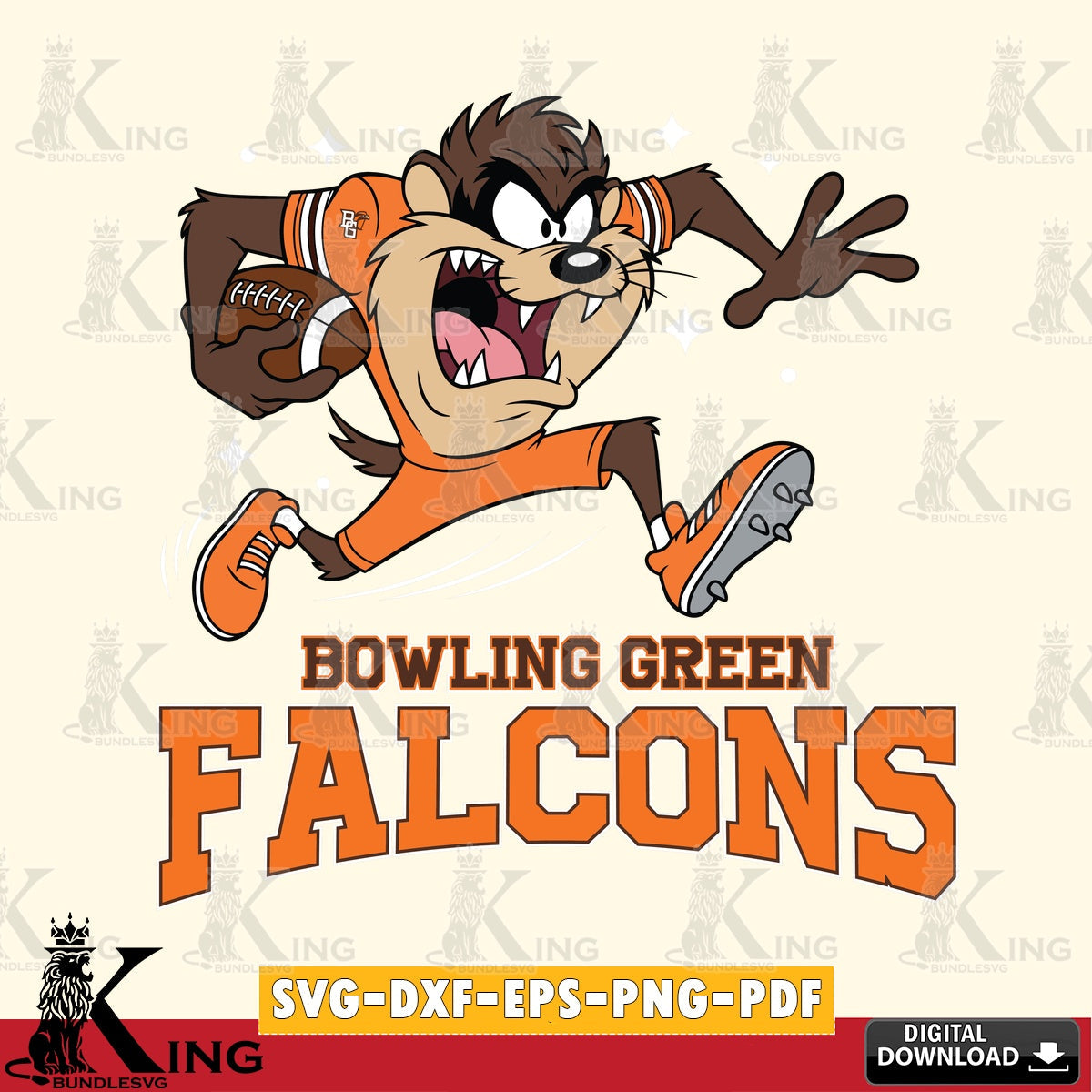 Bowling Green Falcons Angry Taz Football SVG file, Cut file , Digital Download , Instant Download, Taz svg, NCAA svg