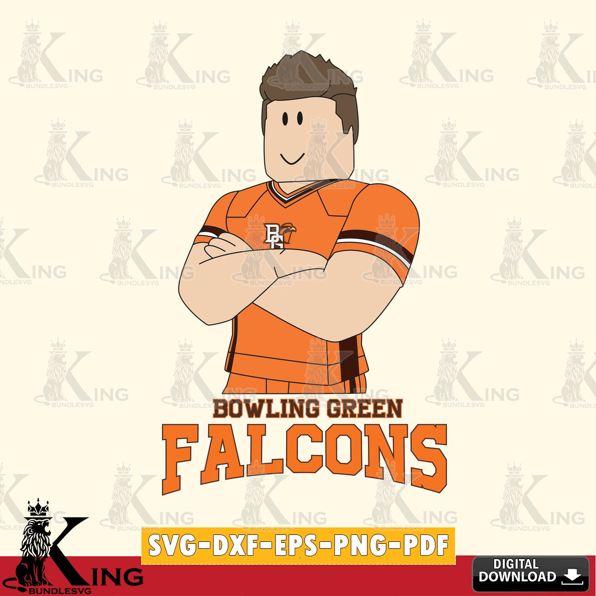 Bowling Green Falcons Roblox Football SVG file , NCAA Cricut, File cut , Digital Download , PDF File