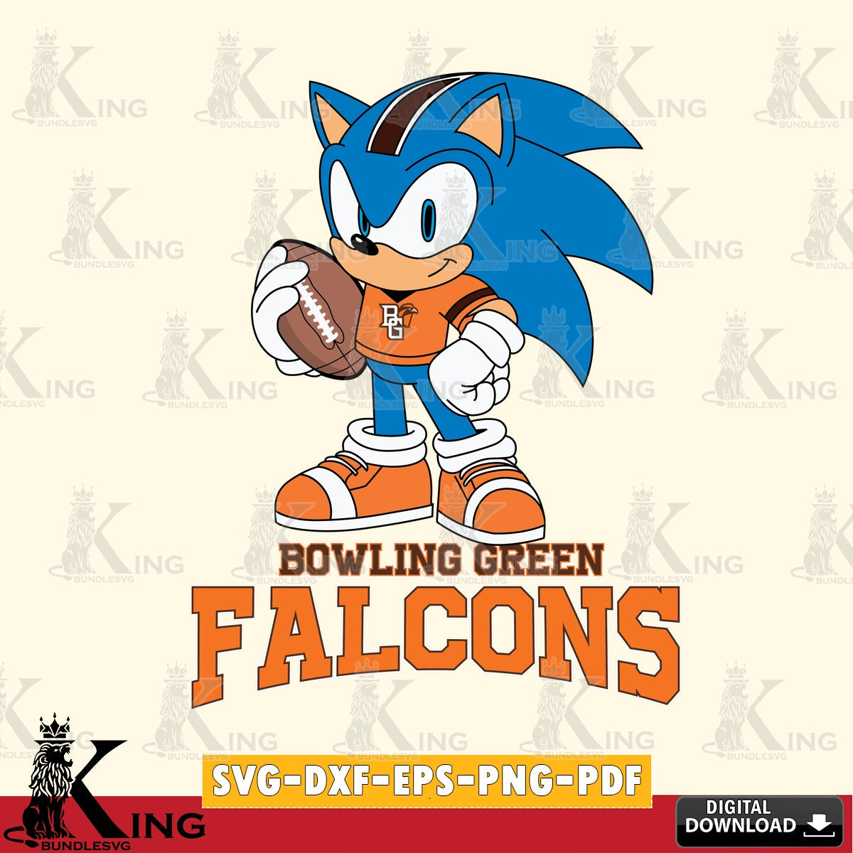 Creative design featuring Bowling Green Falcons Sonic Game Day Ready, high-quality vector for DIY scrapbooking and home decor