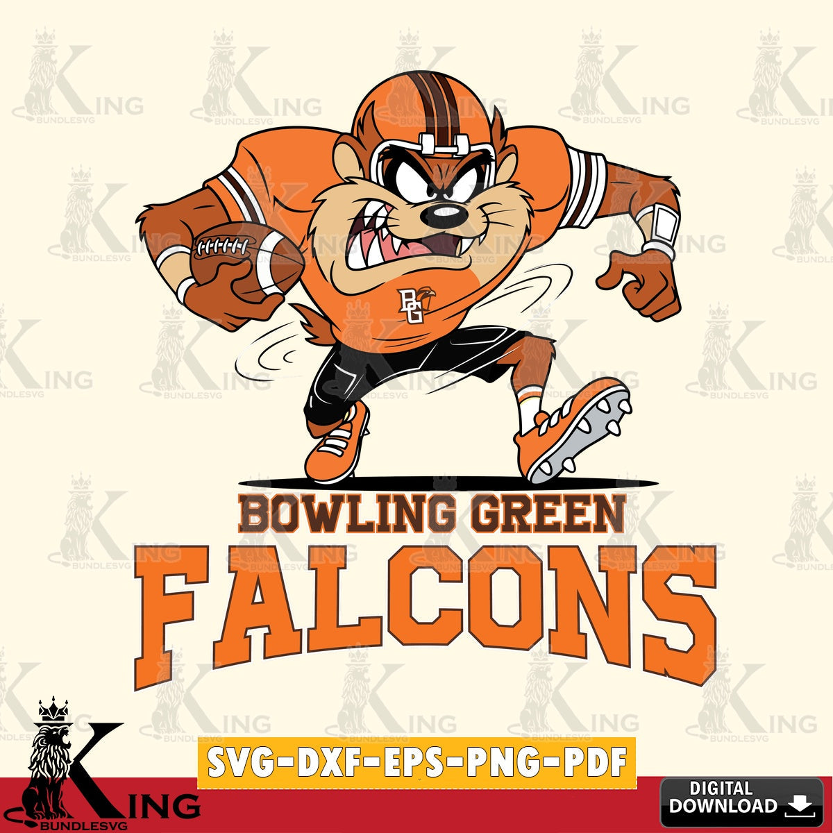 Bowling Green Falcons Taz Football Helmet SVG file, Cut file , Digital Download , Instant Download, Taz svg, NCAA svg