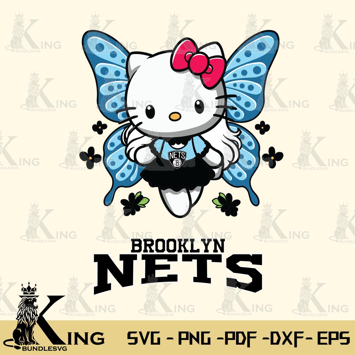 Brooklyn Nets Butterfly Kitty Charm Svg Eps Dxf Png File, Digital Download