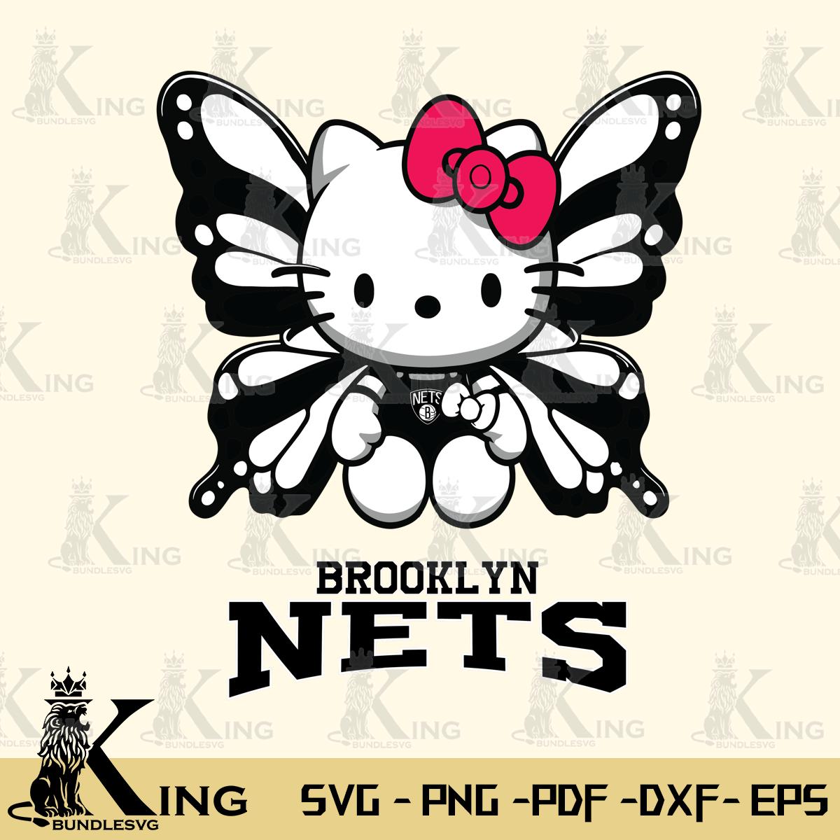 Brooklyn Nets Butterfly Kitty Delight Svg Eps Dxf Png File, Digital Download