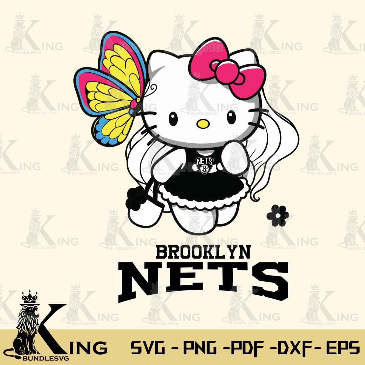 Brooklyn Nets Kitty Cartoon Svg Eps Dxf Png File, Digital Download
