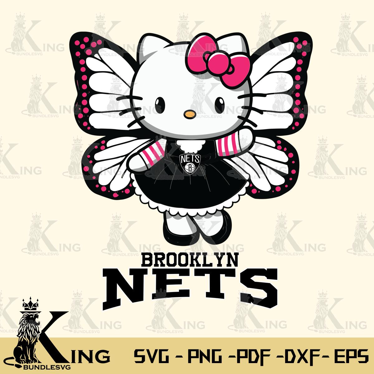 Brooklyn Nets Whimsical Kitty Wings Svg Eps Dxf Png File, Digital Download