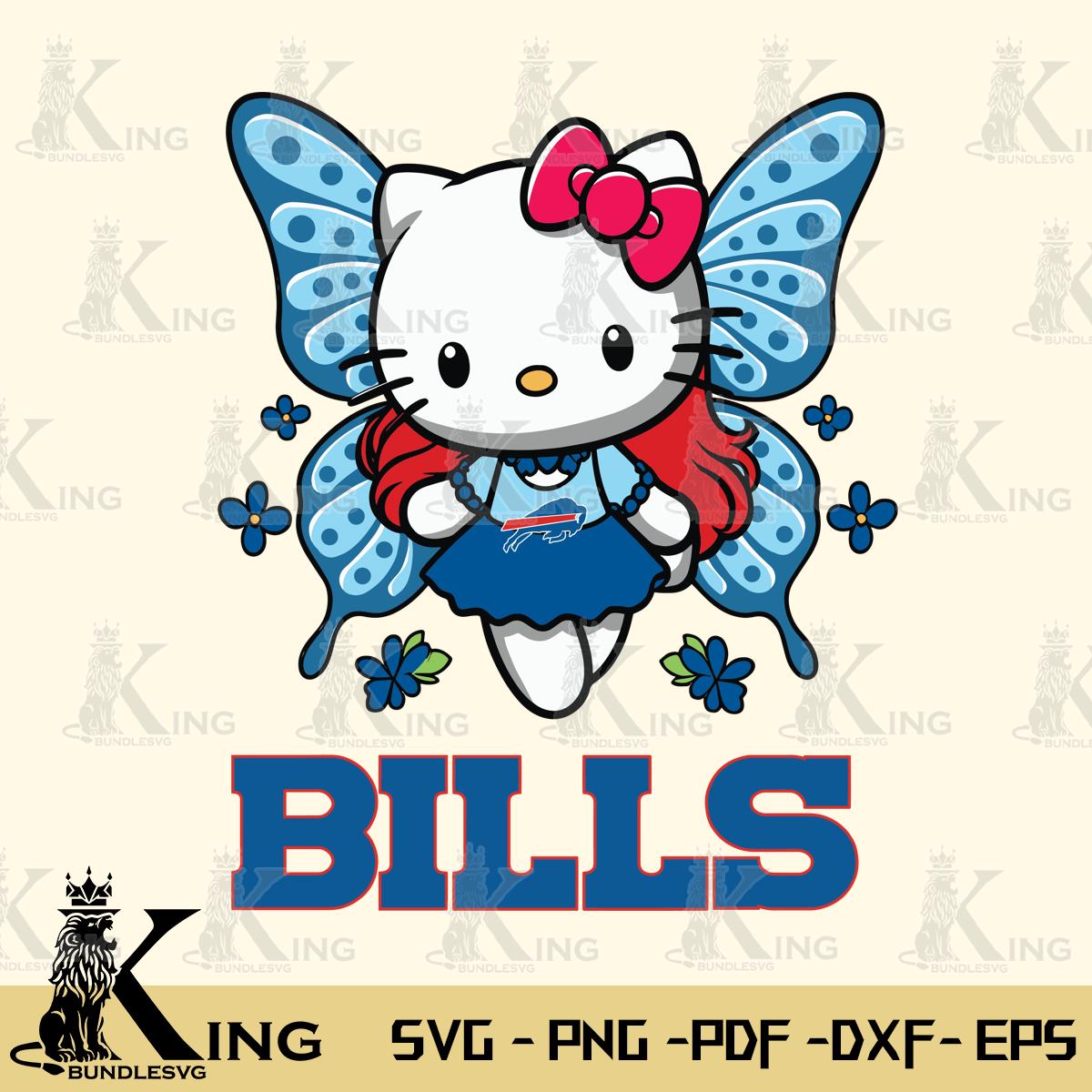 Buffalo Bills Butterfly Kitty Charm Svg Eps Dxf Png File, Digital Download