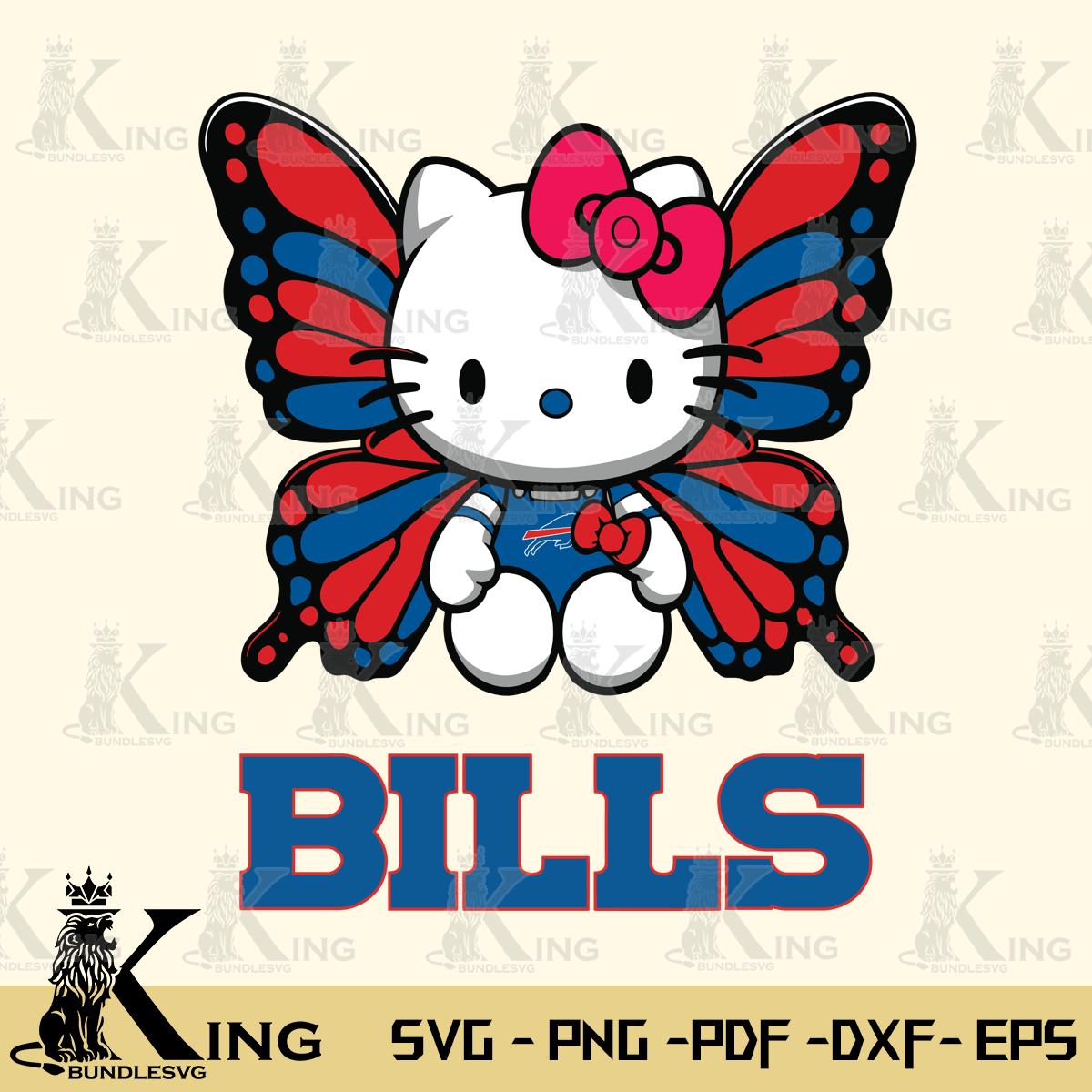 Buffalo Bills Butterfly Kitty Delight Svg Eps Dxf Png File, Digital Download