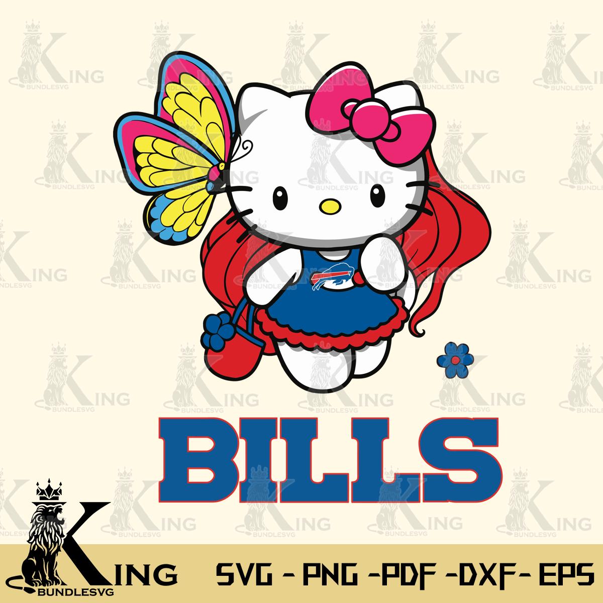Buffalo Bills Kitty Cartoon Svg Eps Dxf Png File, Digital Download