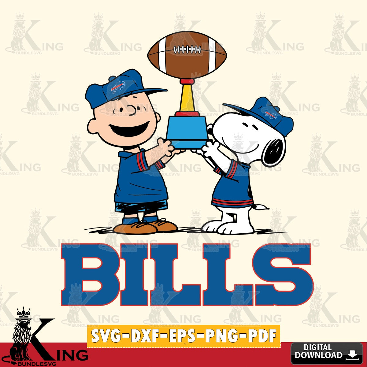 Buffalo Bills Peanuts Football Trophy Cricut file , Cut file , Digital Download , PDF File , Instant Download