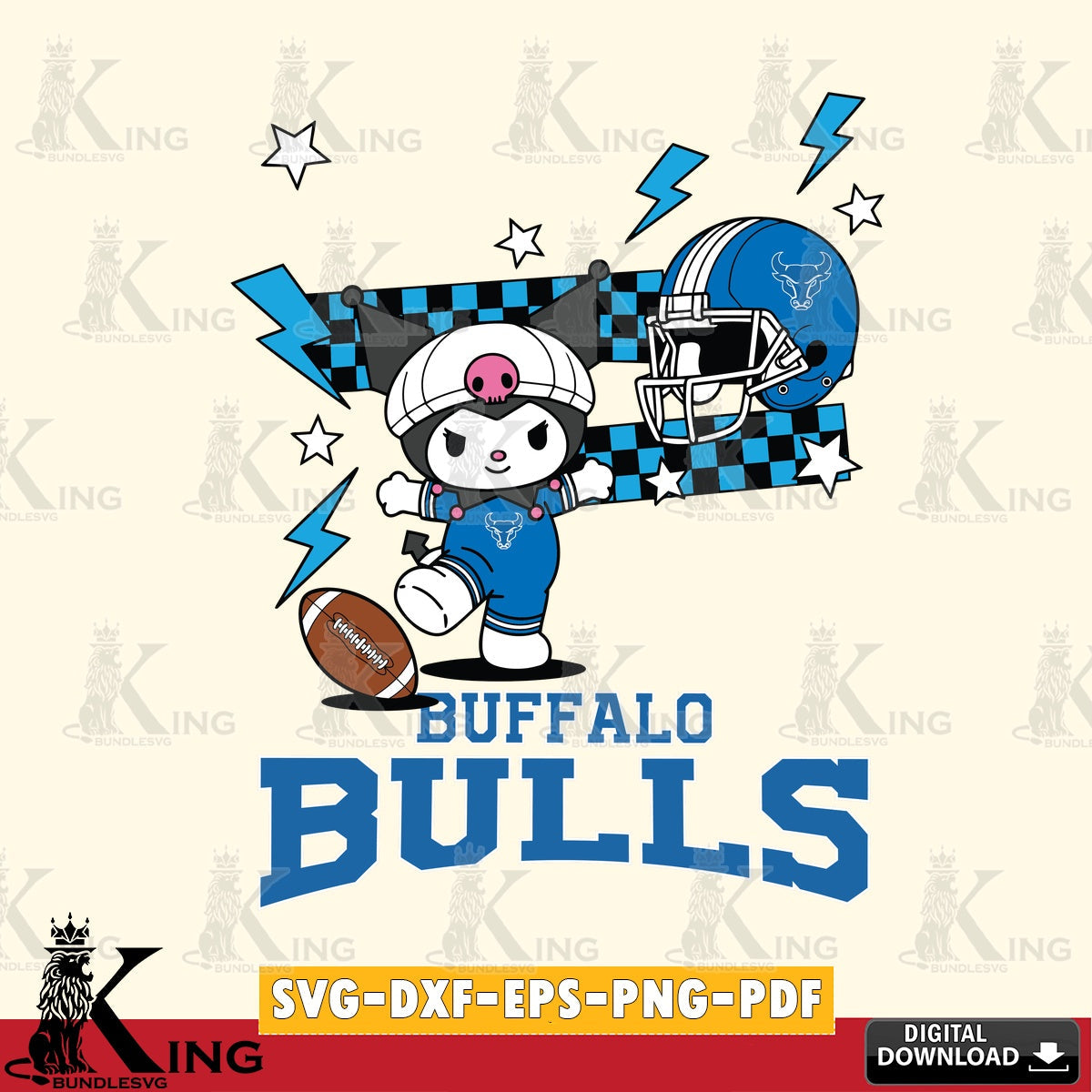 Buffalo Bulls Kuromi Game Day SVG file, Cricut, Cut file , Digital Download , Instant Download, Sanrio svg, Clipart