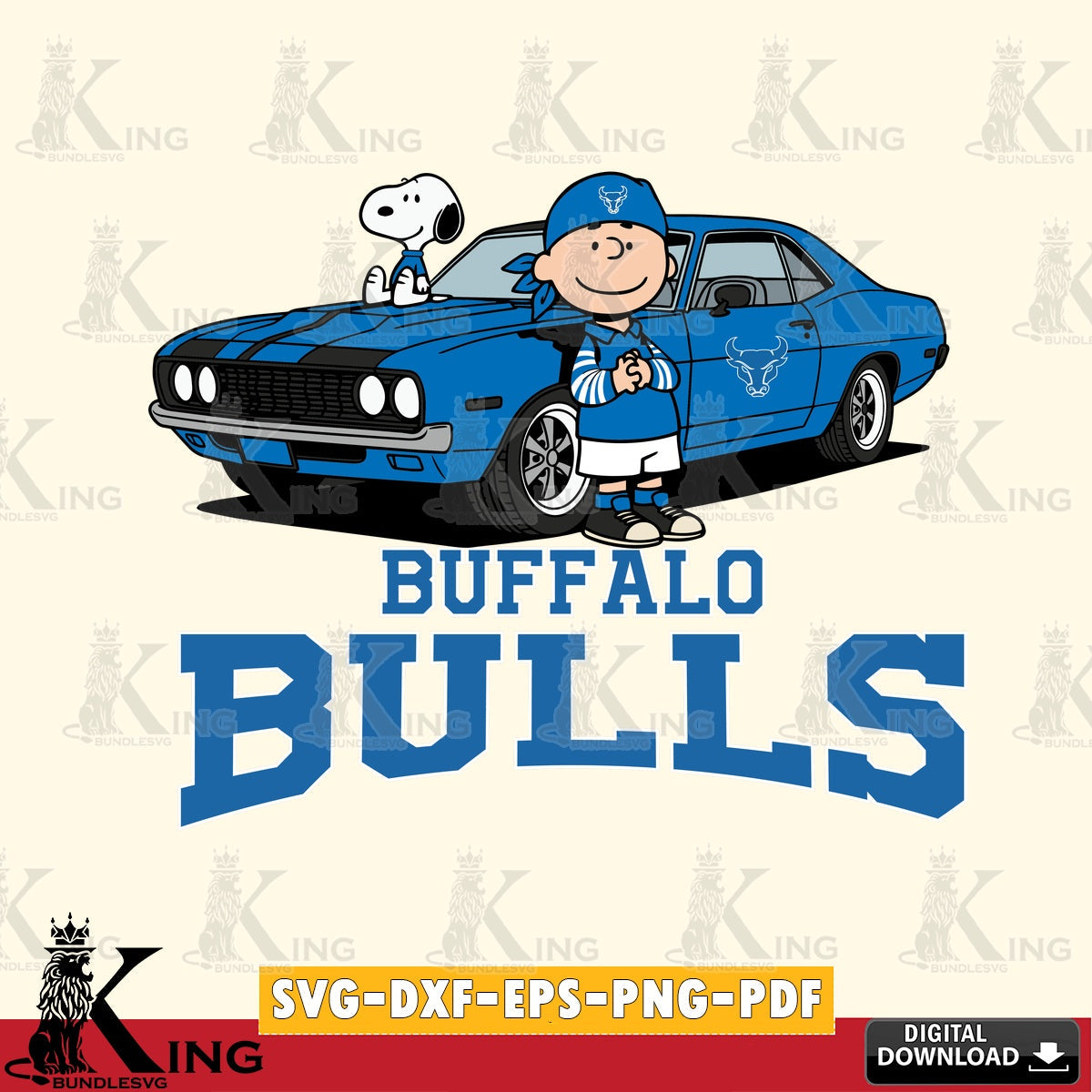 Buffalo Bulls Peanuts Muscle Car SVG, Cricut, Cut file , Digital Download , Instant Download, Peanuts svg, NCAA svg, Football svg, Sport svg