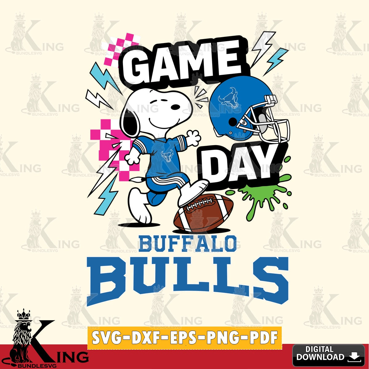 Buffalo Bulls Snoopy Game day SVG, Cricut, Cut file , Digital Download , Instant Download, Peanuts svg, NCAA svg, Football svg, Sport svg