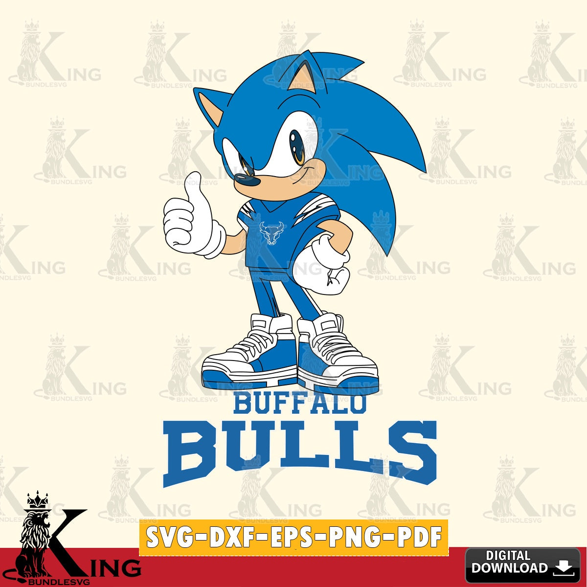 Creative design featuring Buffalo Bulls Sonic Like Football, a digital file for silhouette cameo and cricut projects