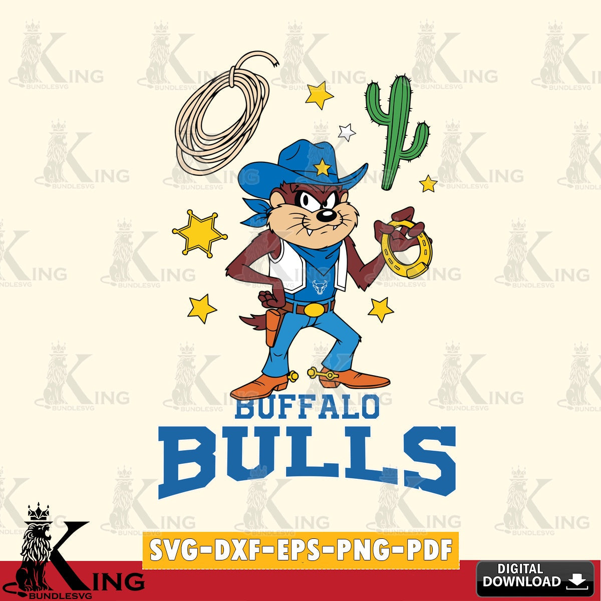 Buffalo Bulls Taz Cowboy Western SVG file, Cut file , Digital Download , Instant Download, Taz svg, NCAA svg