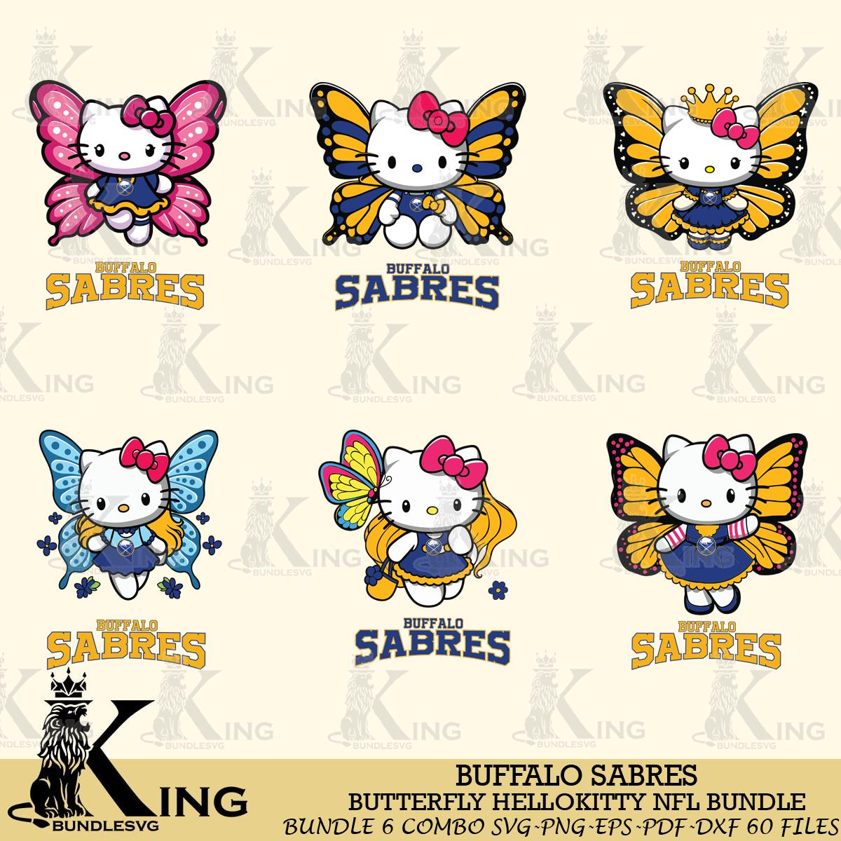 Buffalo Sabres Butterfly Hello Kitty bundleSvg Eps Dxf Png File, Digital Download