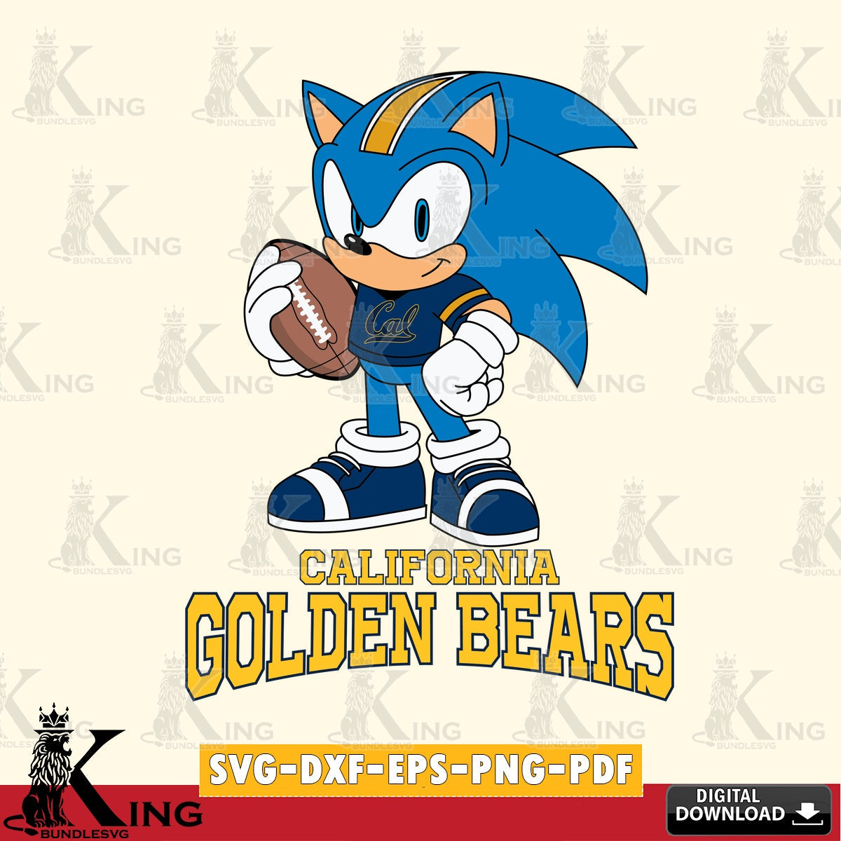 Creative design featuring California Golden Bears Sonic Game Day Ready vector illustration for POD merchandise and apparel