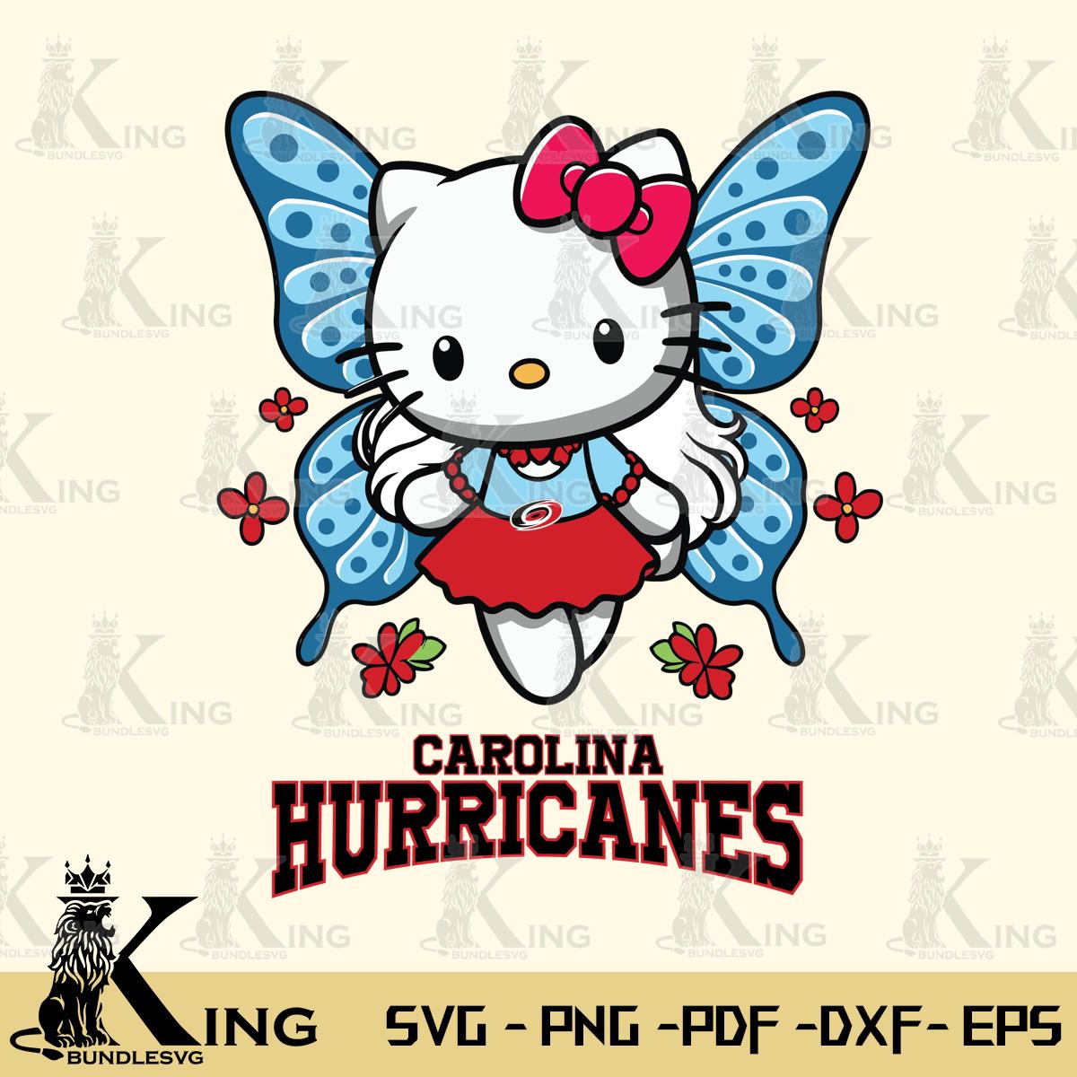 Carolina Hurricanes Butterfly Kitty Charm Svg Eps Dxf Png File, Digital Download