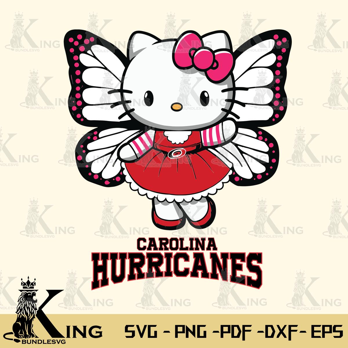 Carolina Hurricanes Whimsical Kitty Wings Svg Eps Dxf Png File, Digital Download