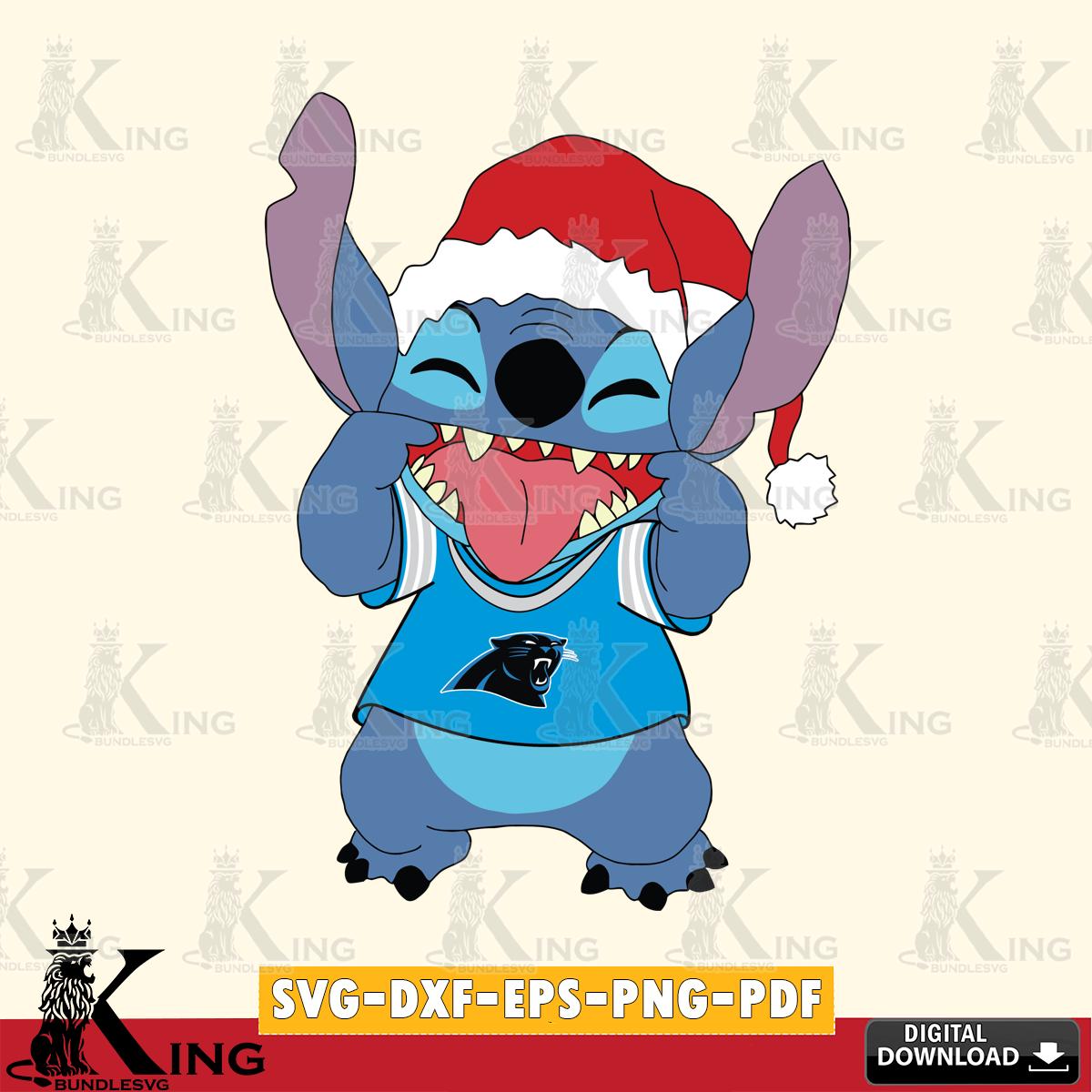Carolina Panthers Christmas Stitch Disney SVG, NFL for Cricut, Silhouette, Digital Download , file cut