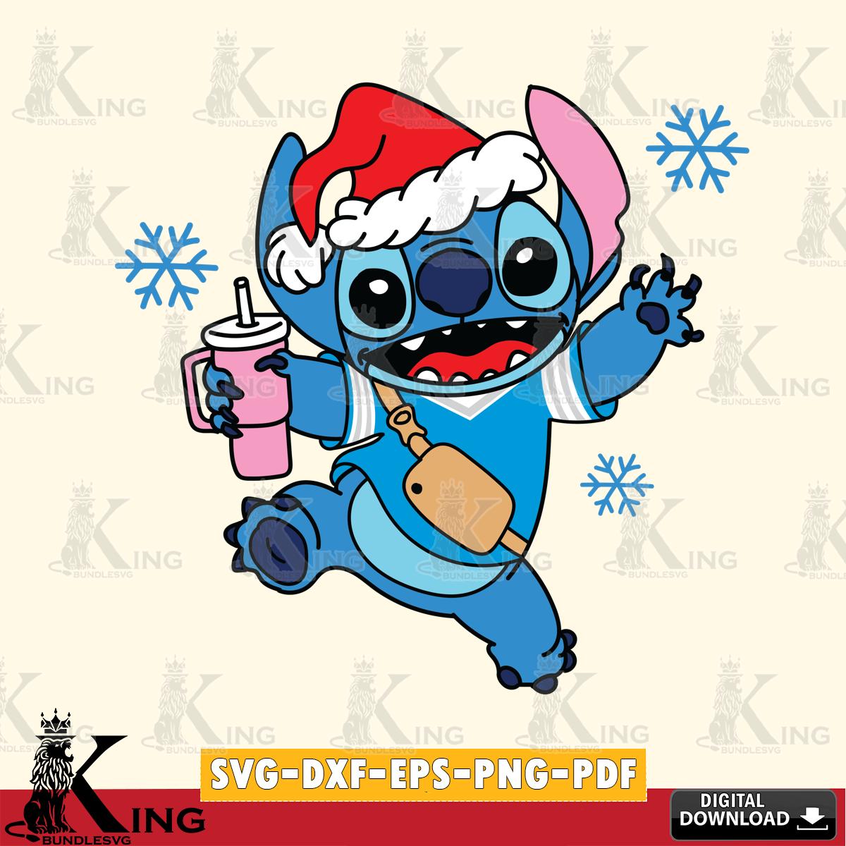 Carolina Panthers Christmas Stitch With Tumbler SVG, NFL for Cricut, Silhouette, Digital Download , file cut