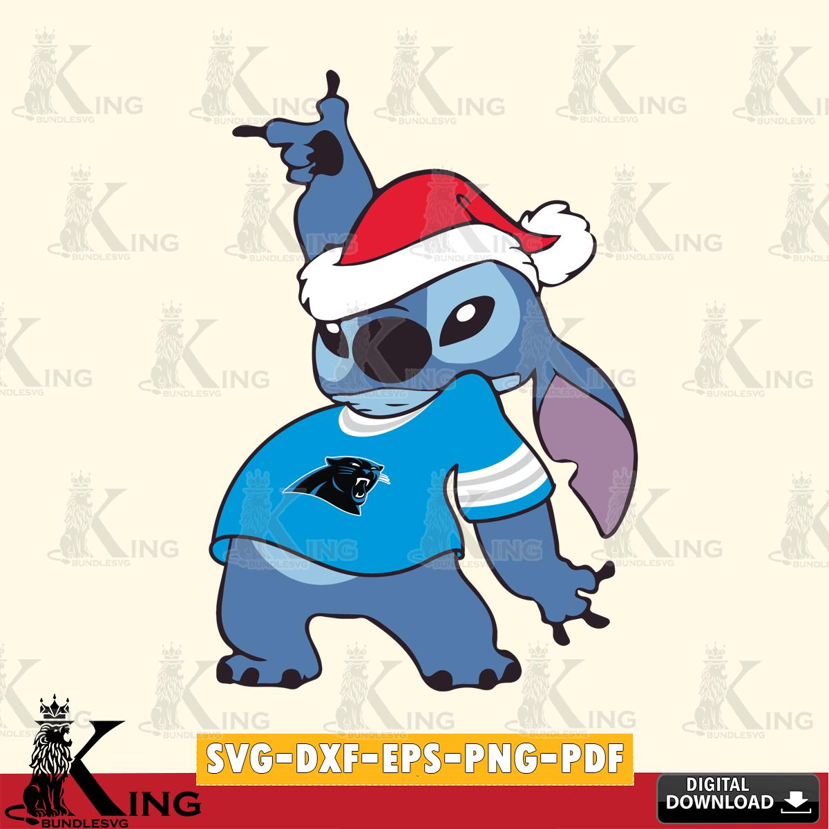 Carolina Panthers Disney Lilo & Stitch Christmas SVG, NFL for Cricut, Silhouette, Digital Download , file cut