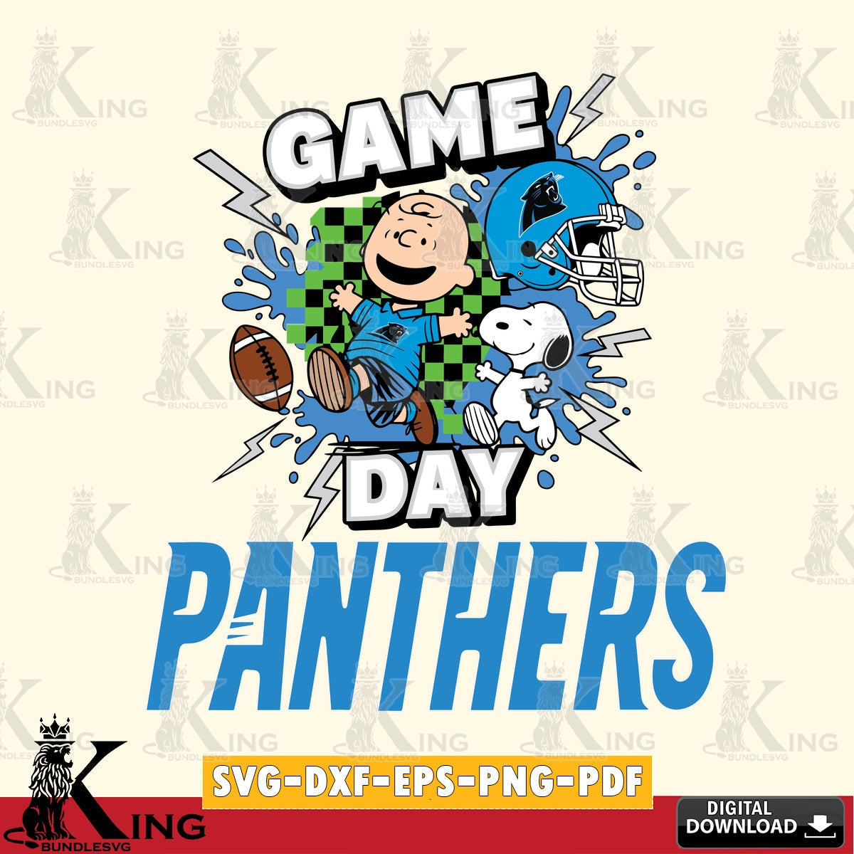 Carolina Panthers Game Day Peanuts Cricut file , Cut file , Digital Download , PDF File , Instant Download