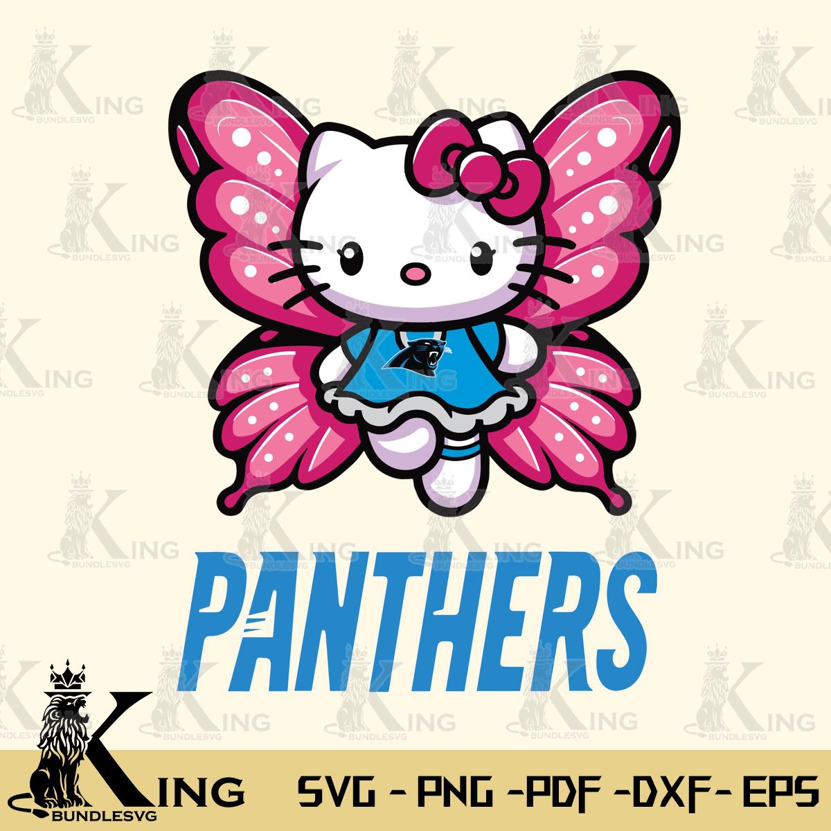 Carolina Panthers Hello Kitty Dreamscape Svg Eps Dxf Png File, Digital Download