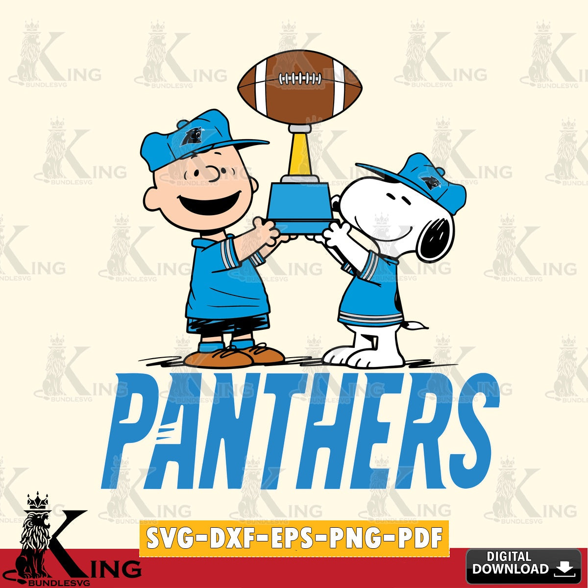 Carolina Panthers Peanuts Football Trophy Cricut file , Cut file , Digital Download , PDF File , Instant Download