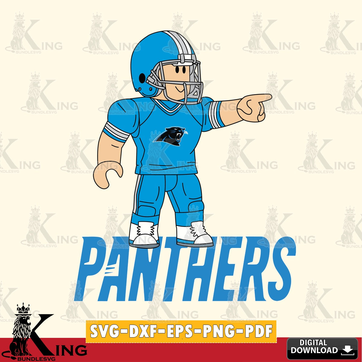 Carolina Panthers Roblox Player Football SVG file , Cricut, NFL File cut , Digital Download , PDF File
