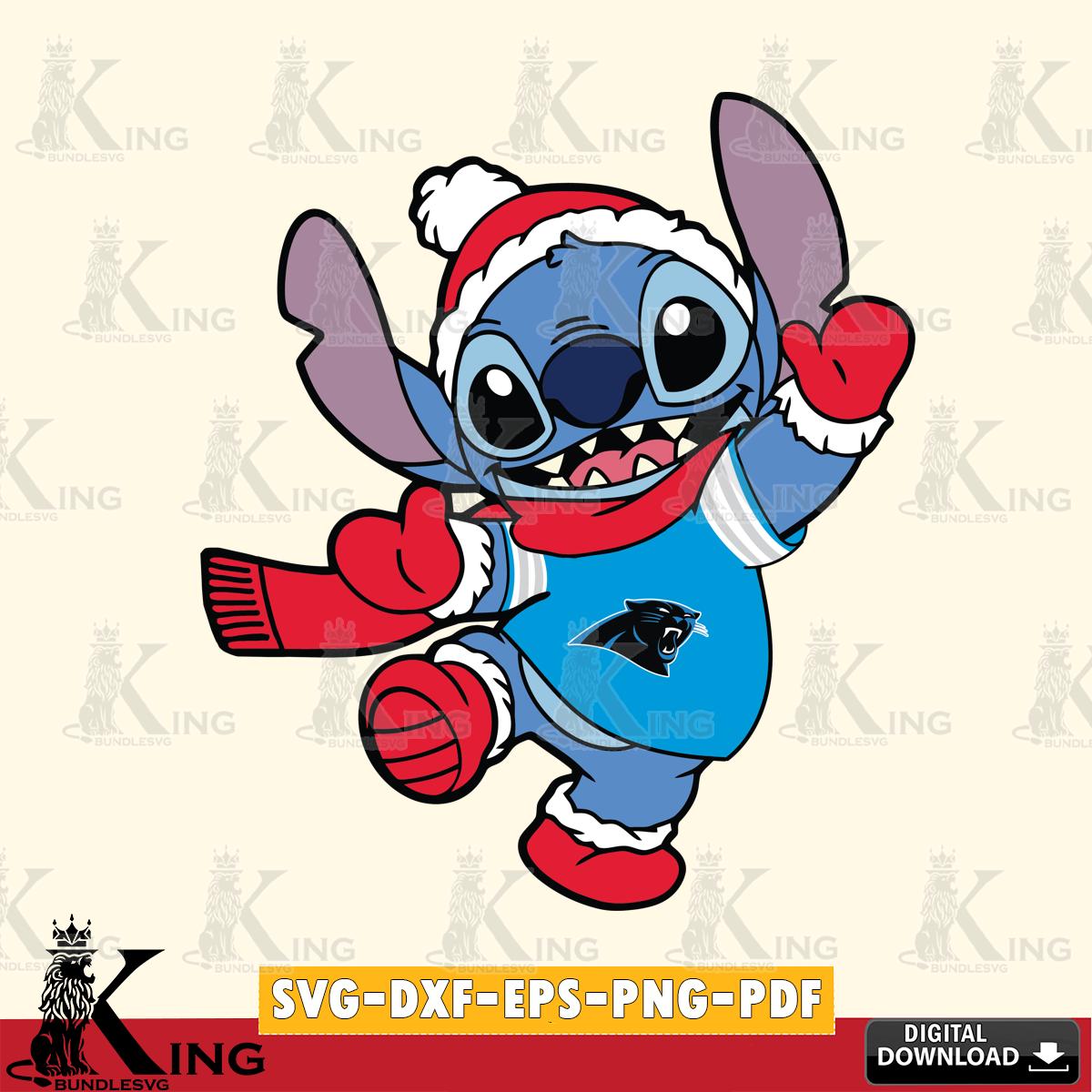 Carolina Panthers Stitch Disney Christmas SVG, NFL for Cricut, Silhouette, Digital Download , file cut