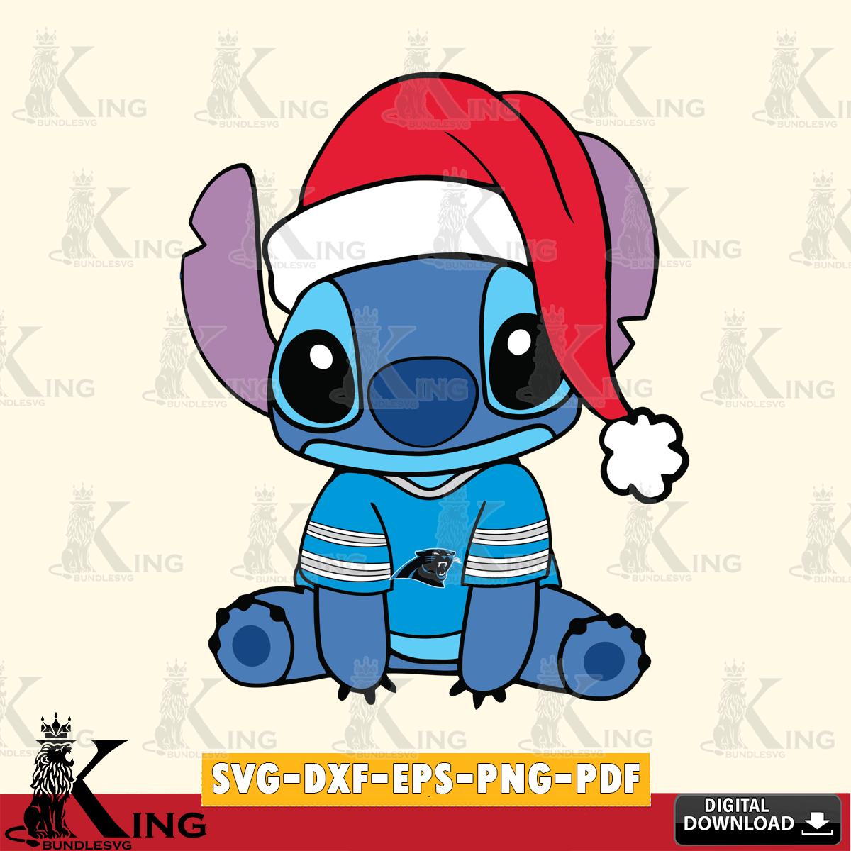 Carolina Panthers Stitch Merry Christmas SVG, NFL for Cricut, Silhouette, Digital Download , file cut
