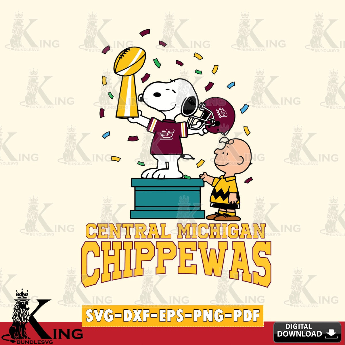 Central Michigan Chippewas Peanuts Winner SVG, Cricut, Cut file , Digital Download , Instant Download, Peanuts svg, NCAA svg, Football svg, Sport svg