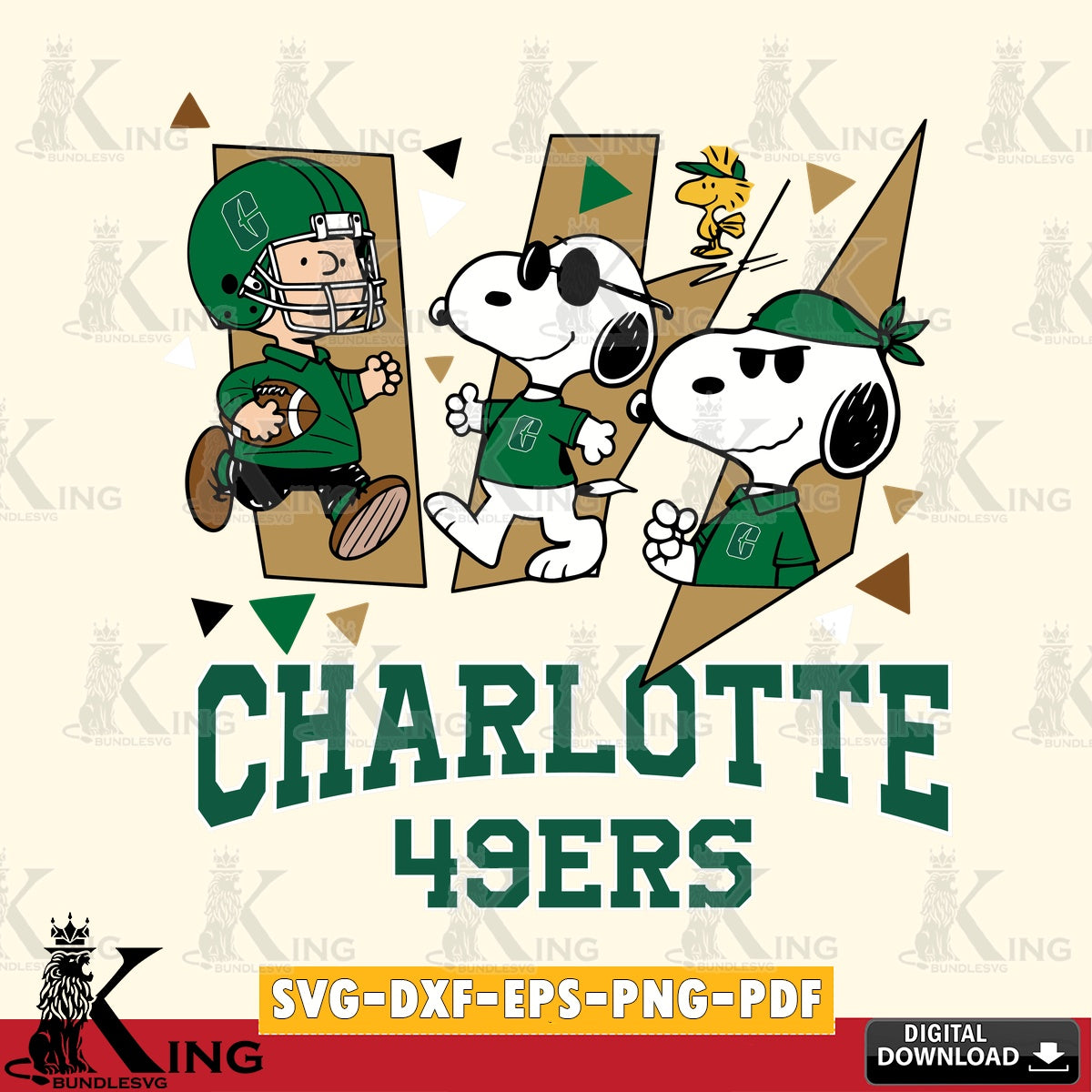 Charlotte 49ers Peanuts Joe Cool SVG, Cricut, Cut file , Digital Download , Instant Download, Peanuts svg, NCAA svg, Football svg, Sport svg