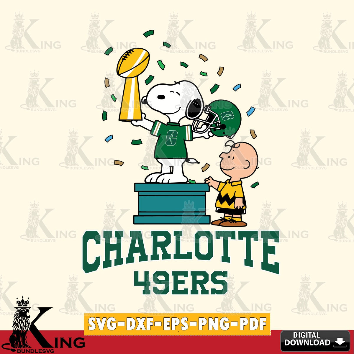 Charlotte 49ers Peanuts Winner SVG, Cricut, Cut file , Digital Download , Instant Download, Peanuts svg, NCAA svg, Football svg, Sport svg