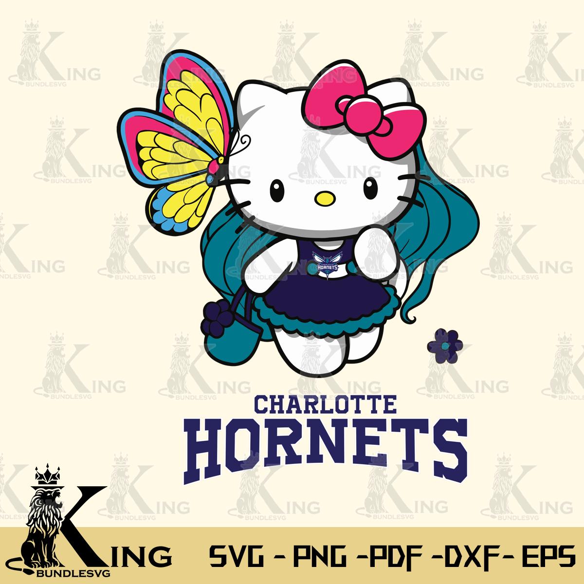 Charlotte Hornets Kitty Cartoon Svg Eps Dxf Png File, Digital Download