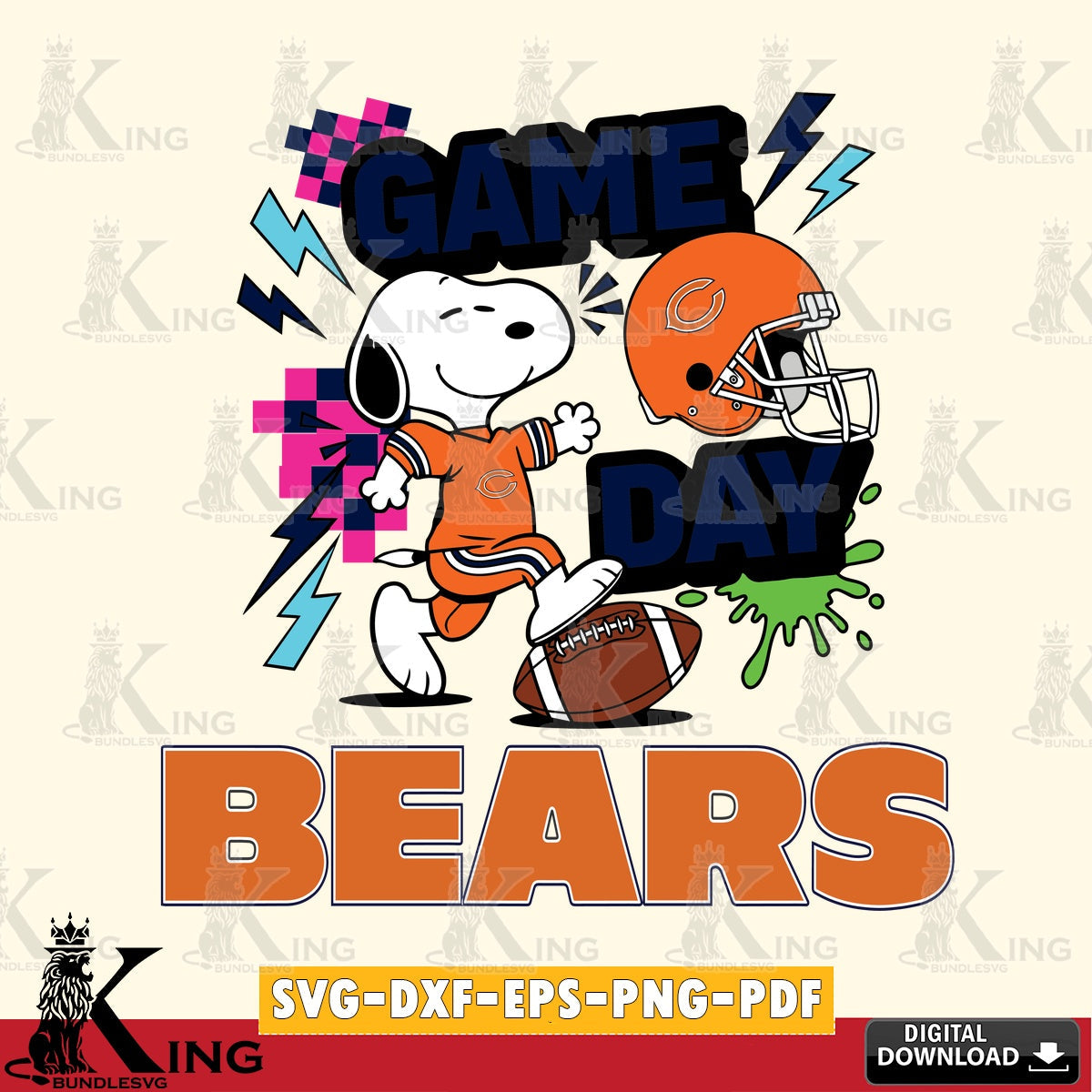 Chicago Bears Snoopy Game day Cricut file , Cut file , Digital Download , PDF File , Instant Download