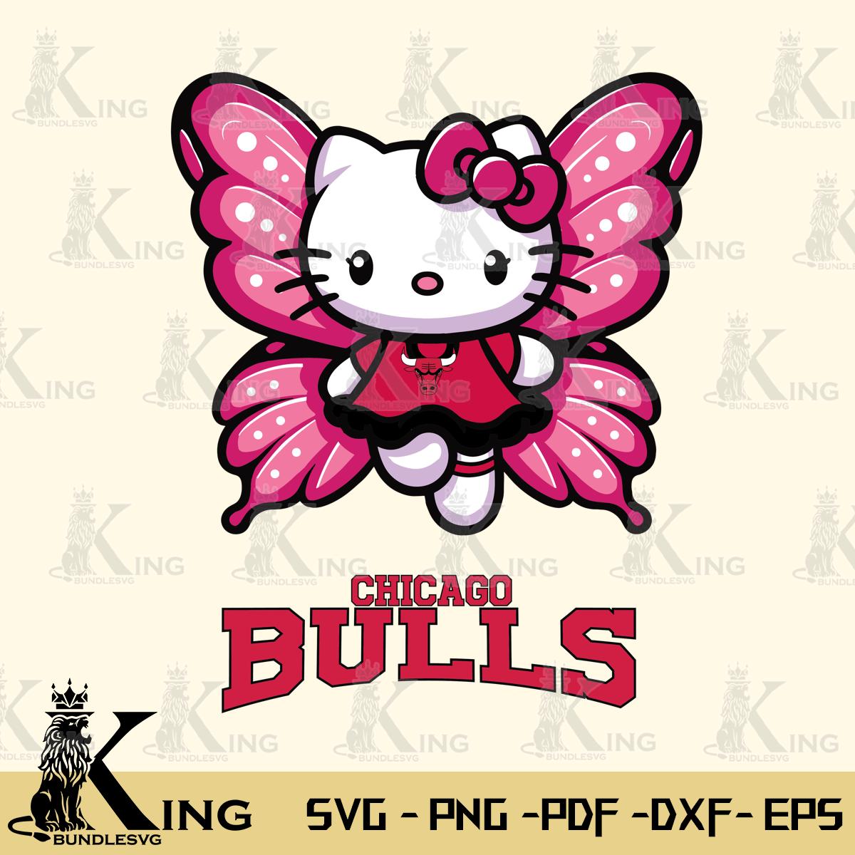 Chicago Bulls Hello Kitty Dreamscape Svg Eps Dxf Png File, Digital Download