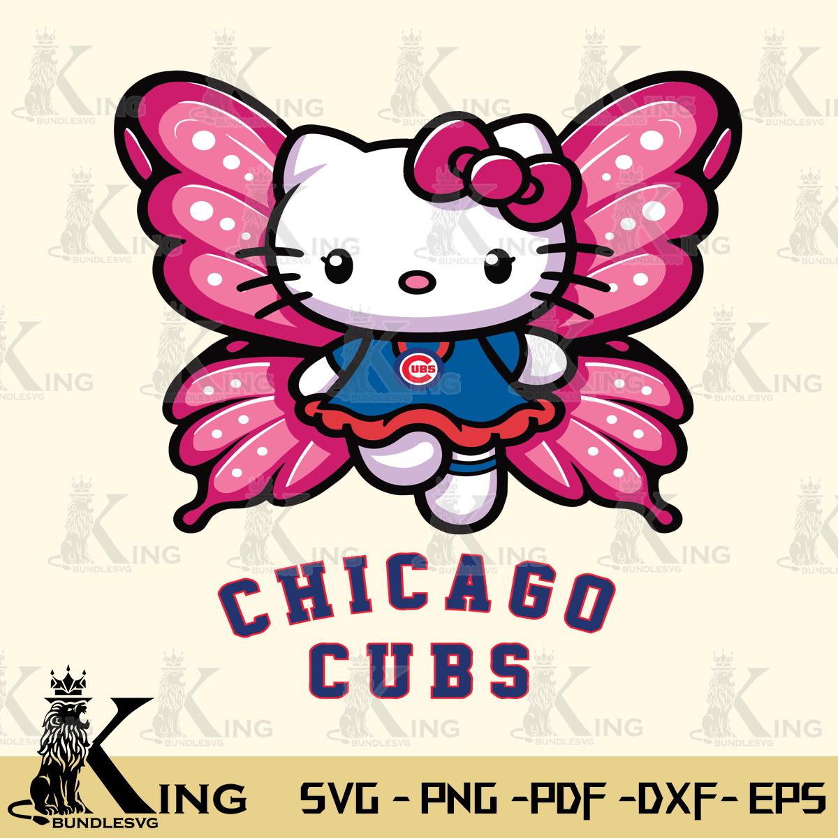 Chicago Cubs Hello Kitty Dreamscape Svg Eps Dxf Png File, Digital Download