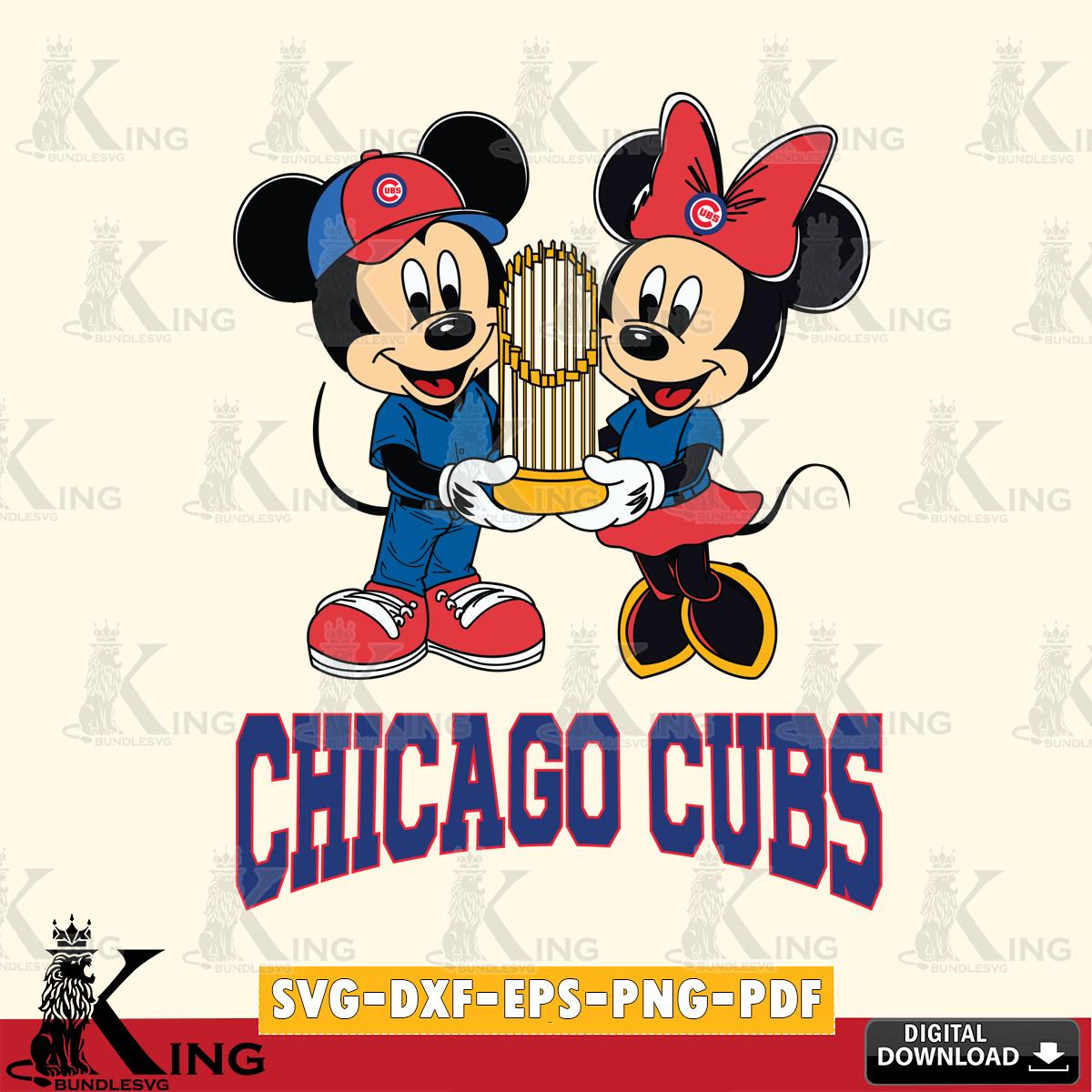 Chicago Cubs Mickey Minnie Mouse Champions SVG File, MLB for Cricut, Silhouette, Digital Download , file cut