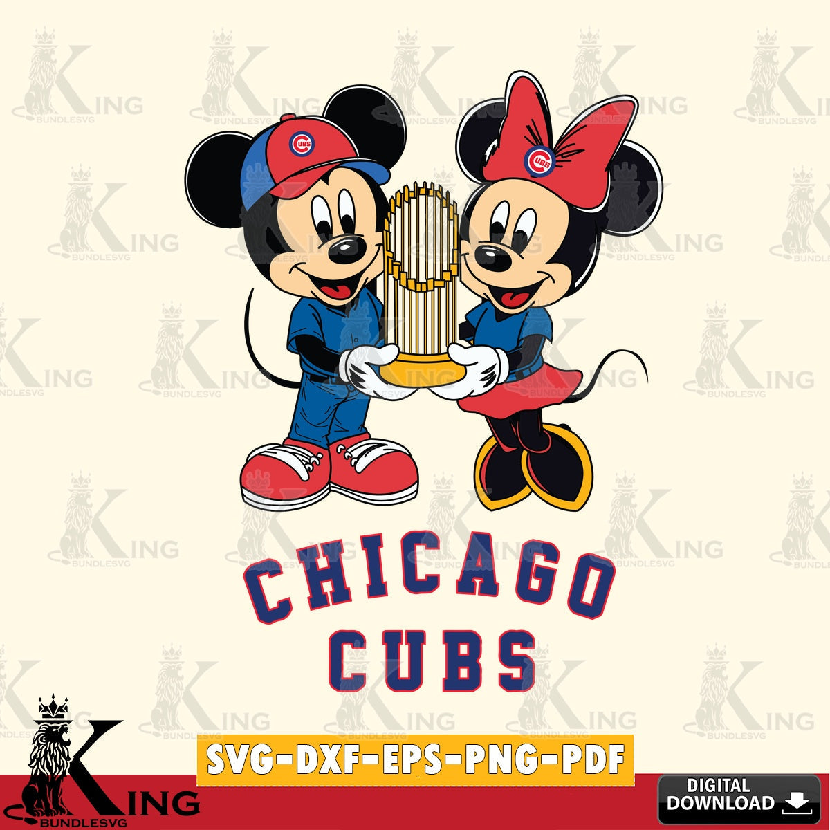 Chicago Cubs Mickey Minnie Mouse Champions SVG file , For Cricut, File cut , Digital Download , PDF File, Cut Files