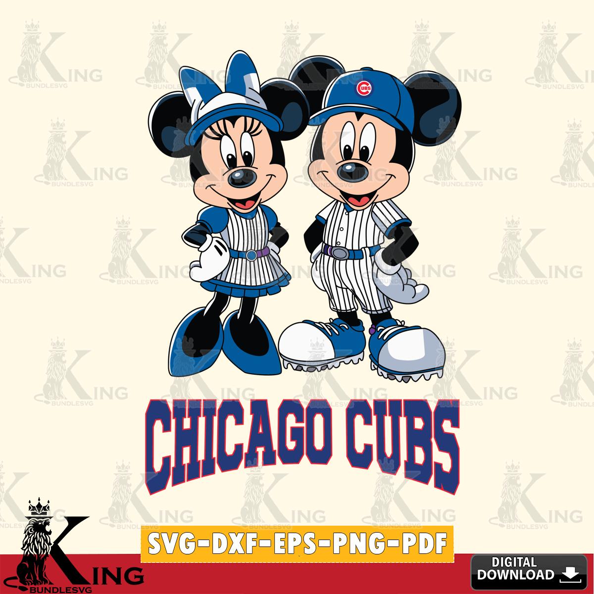 Chicago Cubs Mickey Minnie Sport SVG File, MLB for Cricut, Silhouette, Digital Download , file cut