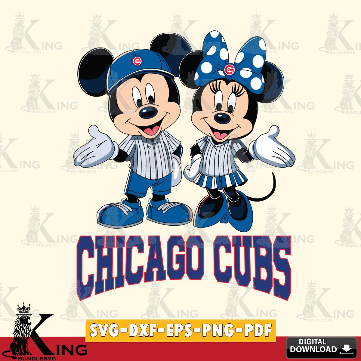Chicago Cubs Mickey Minnie couple SVG File, MLB for Cricut, Silhouette, Digital Download , file cut