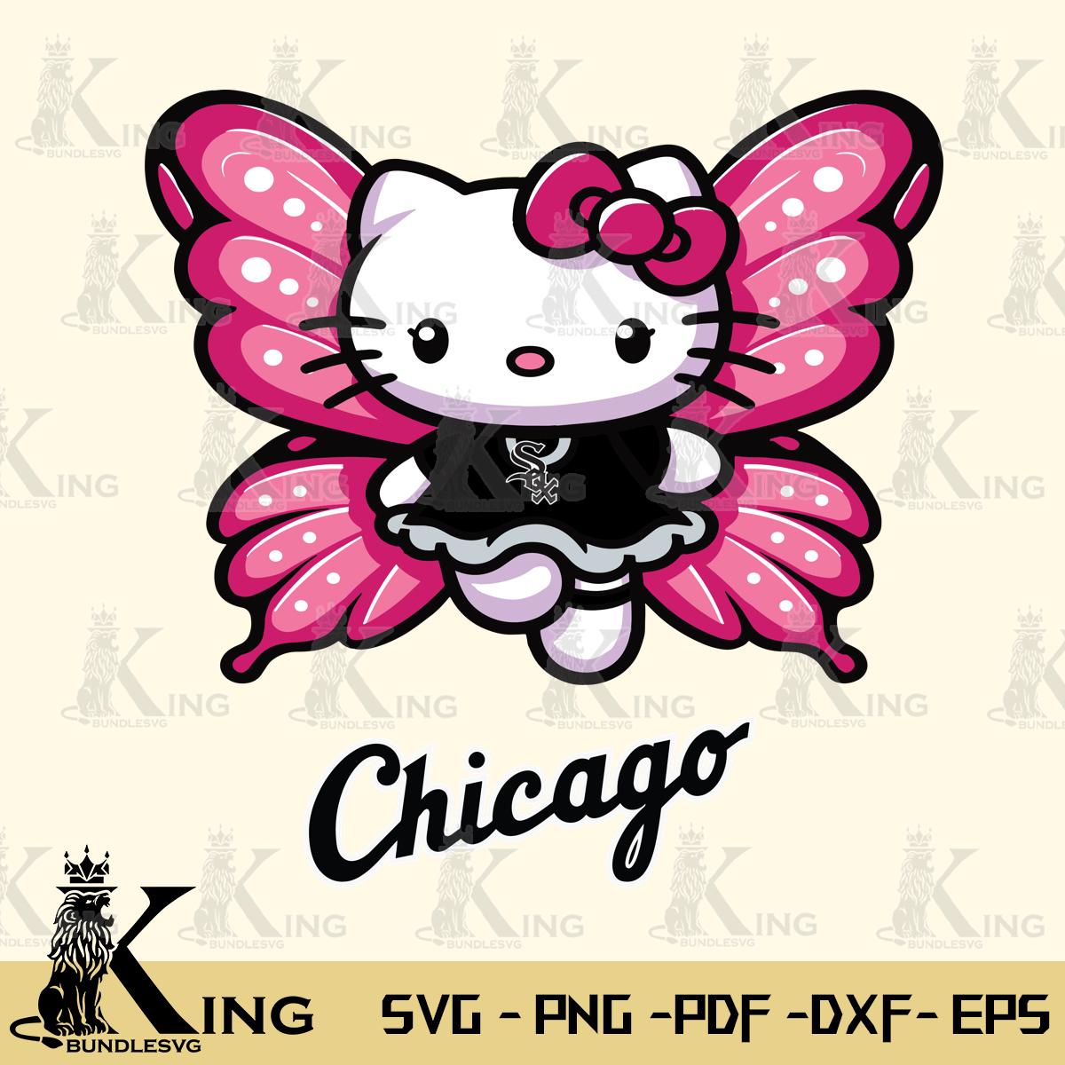 Chicago White Sox Hello Kitty Dreamscape Svg Eps Dxf Png File, Digital Download