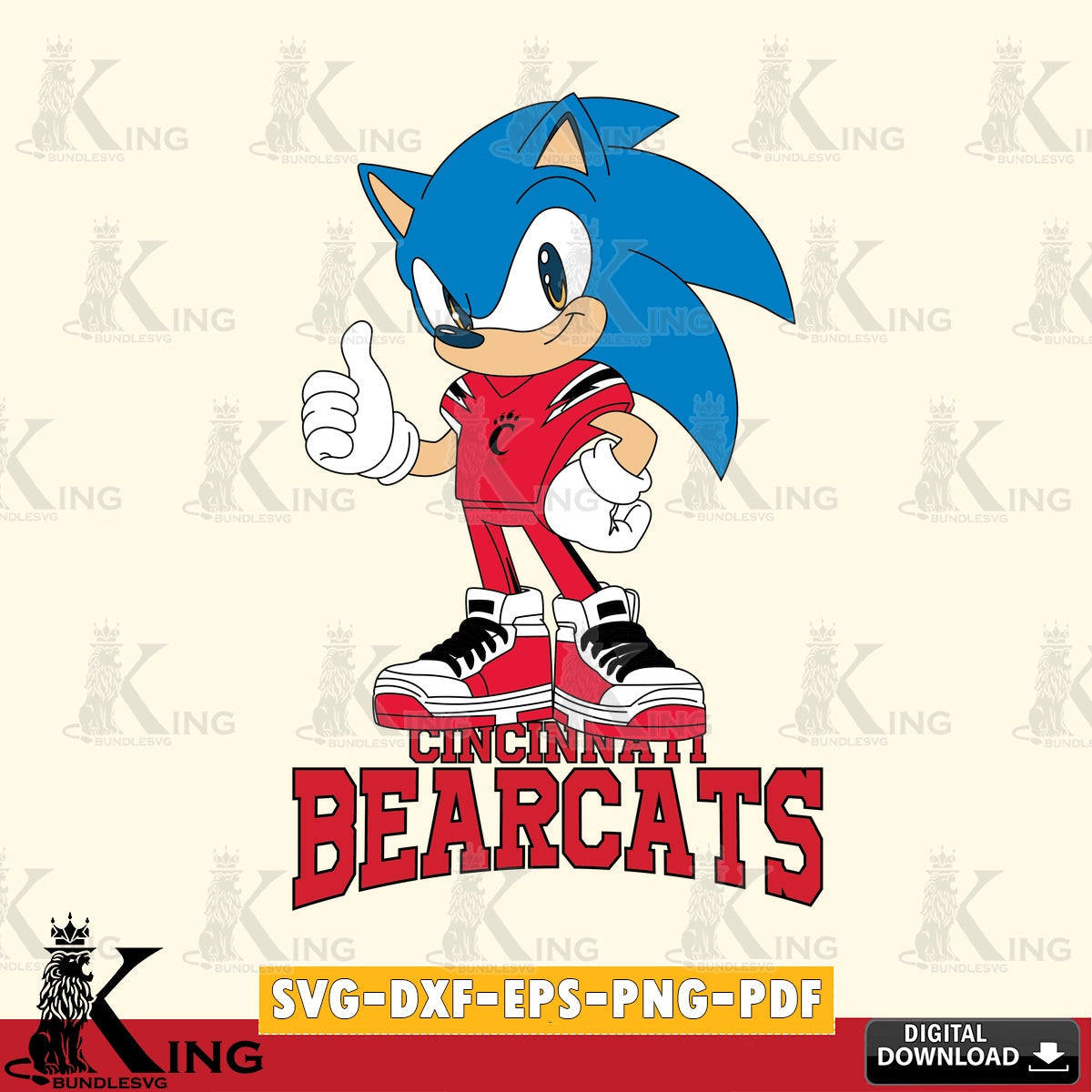 Cincinnati Bearcats Sonic Like Football SVG file, Vector , Digital Download , PDF File , Instant Download