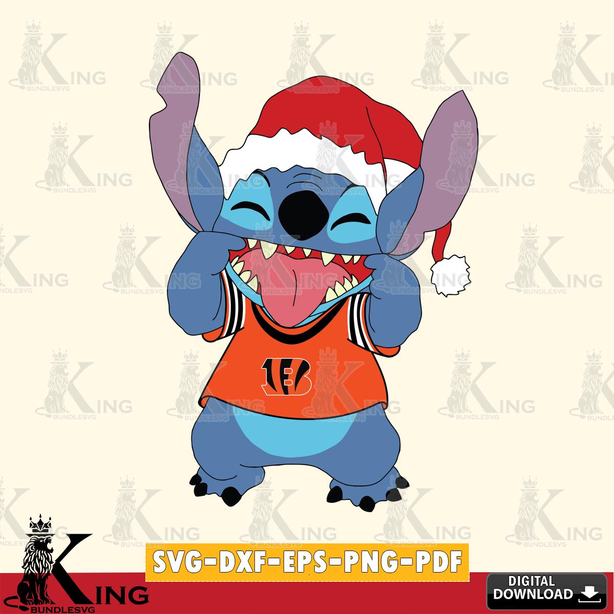 Cincinnati Bengals Christmas Stitch Disney SVG, NFL for Cricut, Silhouette, Digital Download , file cut