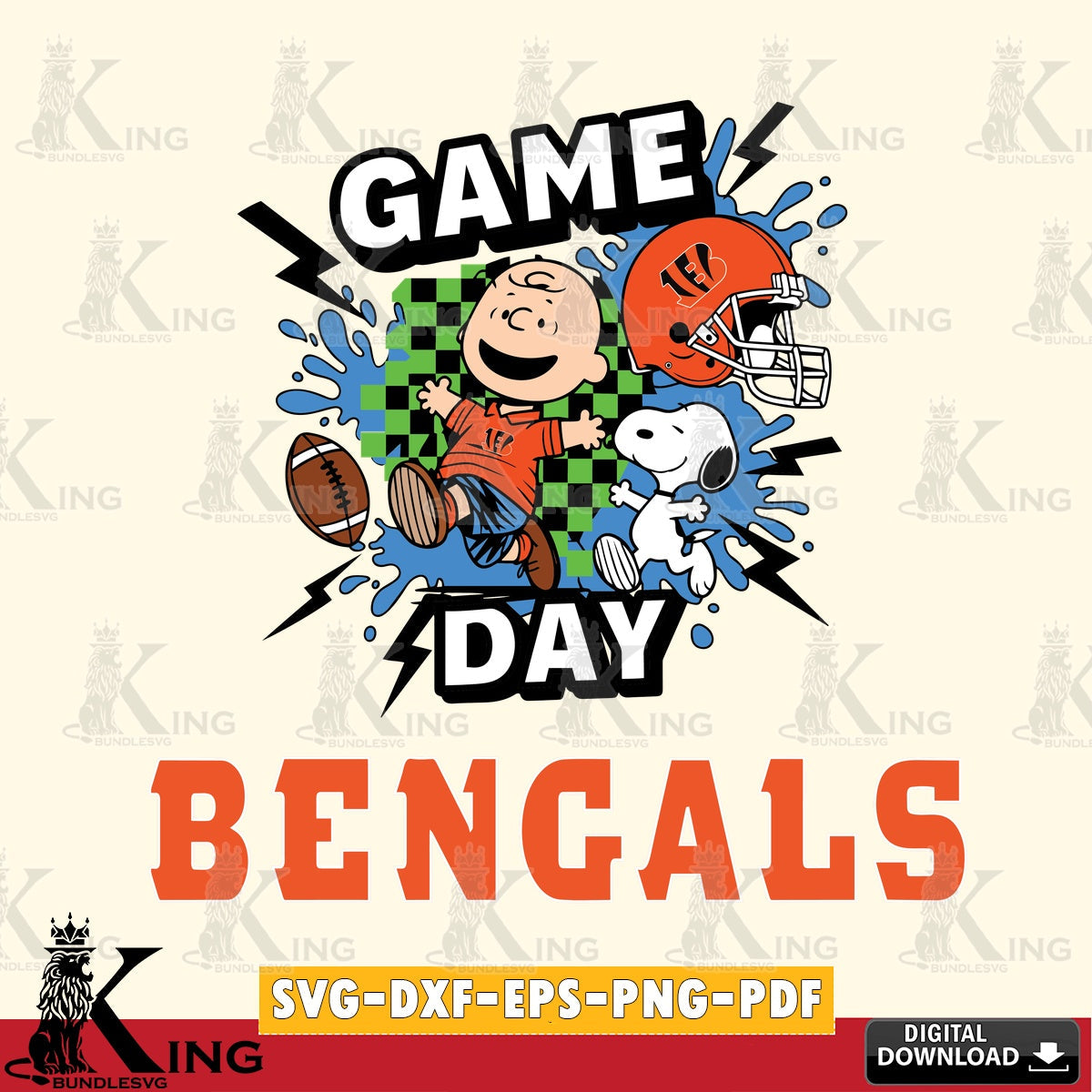Cincinnati Bengals Game Day Peanuts Cricut file , Cut file , Digital Download , PDF File , Instant Download