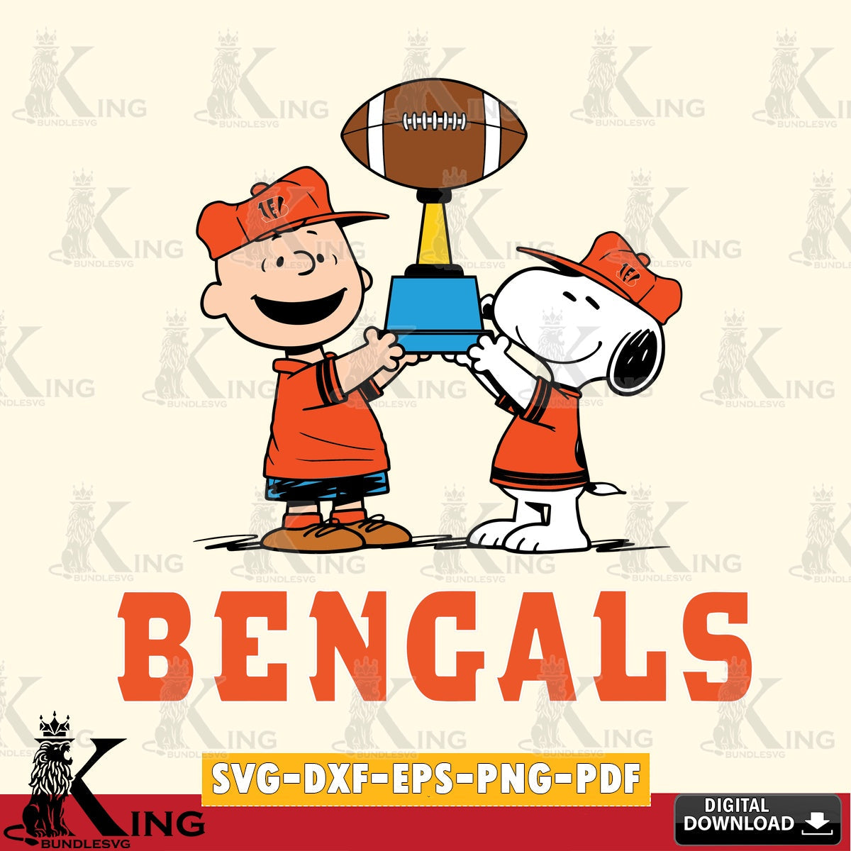 Cincinnati Bengals Peanuts Football Trophy Cricut file , Cut file , Digital Download , PDF File , Instant Download